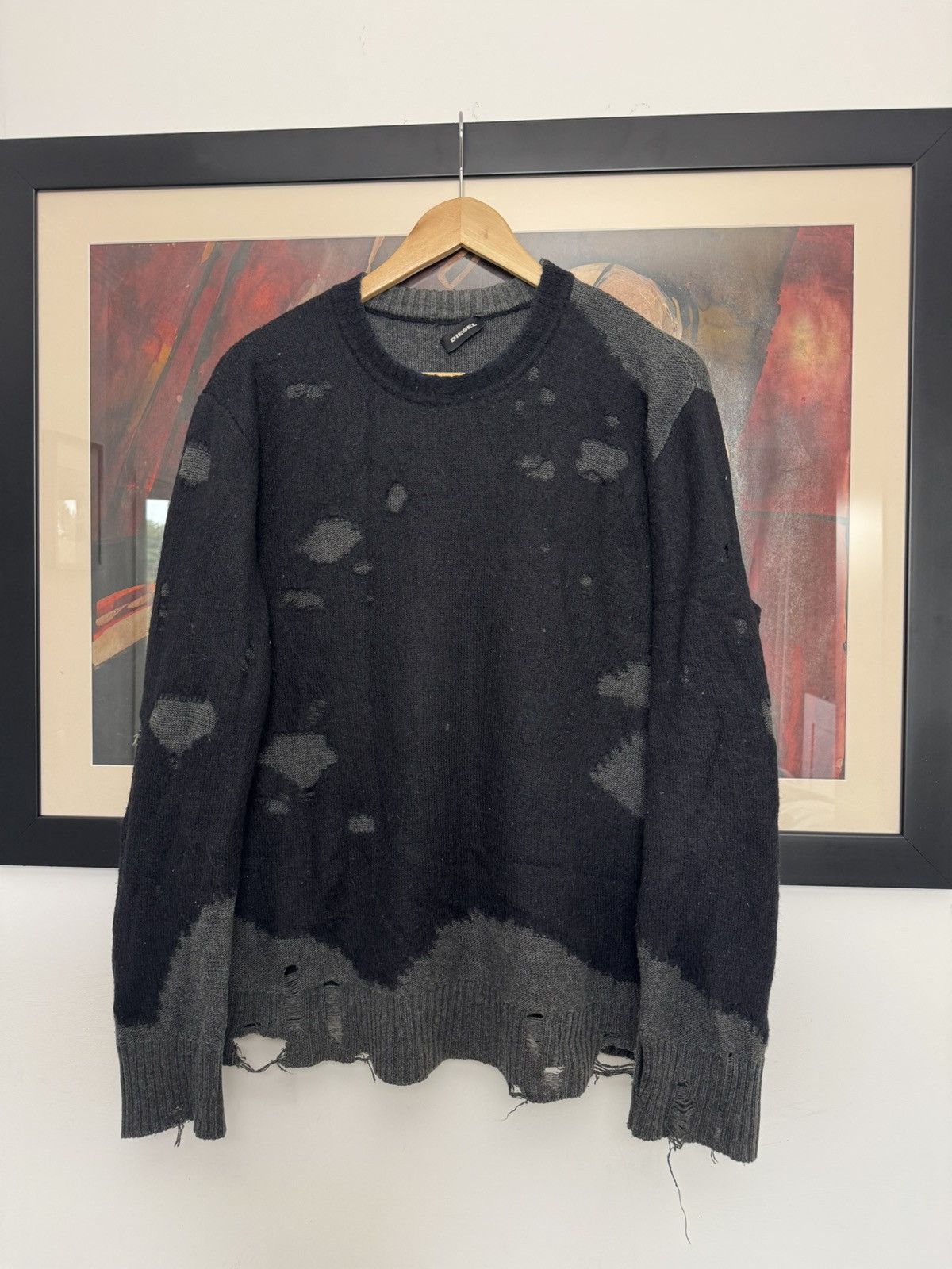 Diesel Diesel distressed knit Y2k mohair sweater avantgarde vintage Size US M / EU 48-50 / 2 - 1 Thumbnail