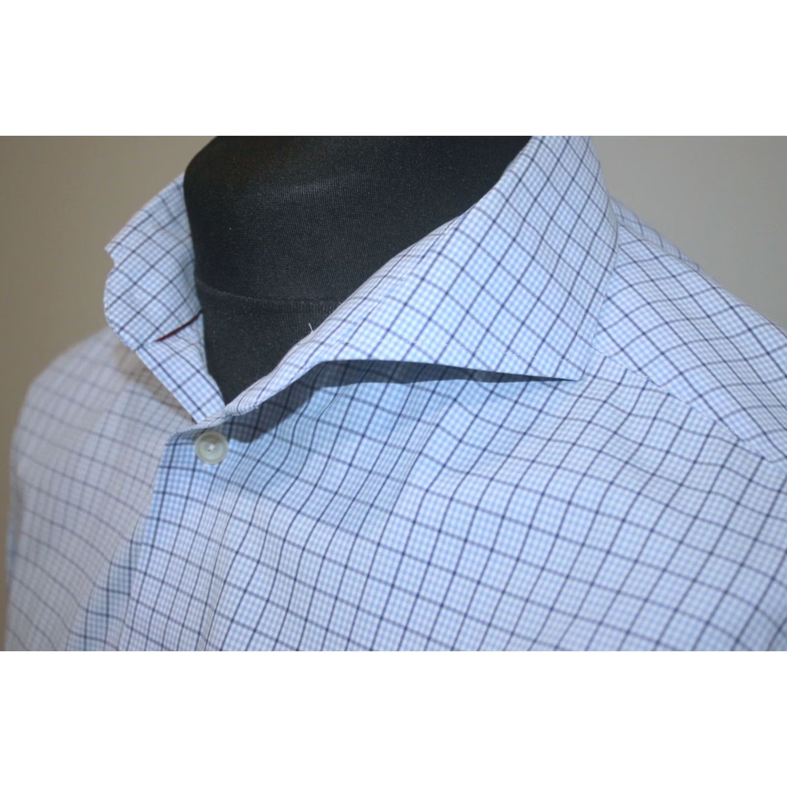 Eton Eton Shirt Mens 44, 17 1/2 Blue Regular Collar Button Cuff Business-Regular Shirt, Size 44, 17 1/2, Blue, Men, Eton, Shirt, 90s? Size US XXL / EU 58 / 5 - 2 Thumbnail
