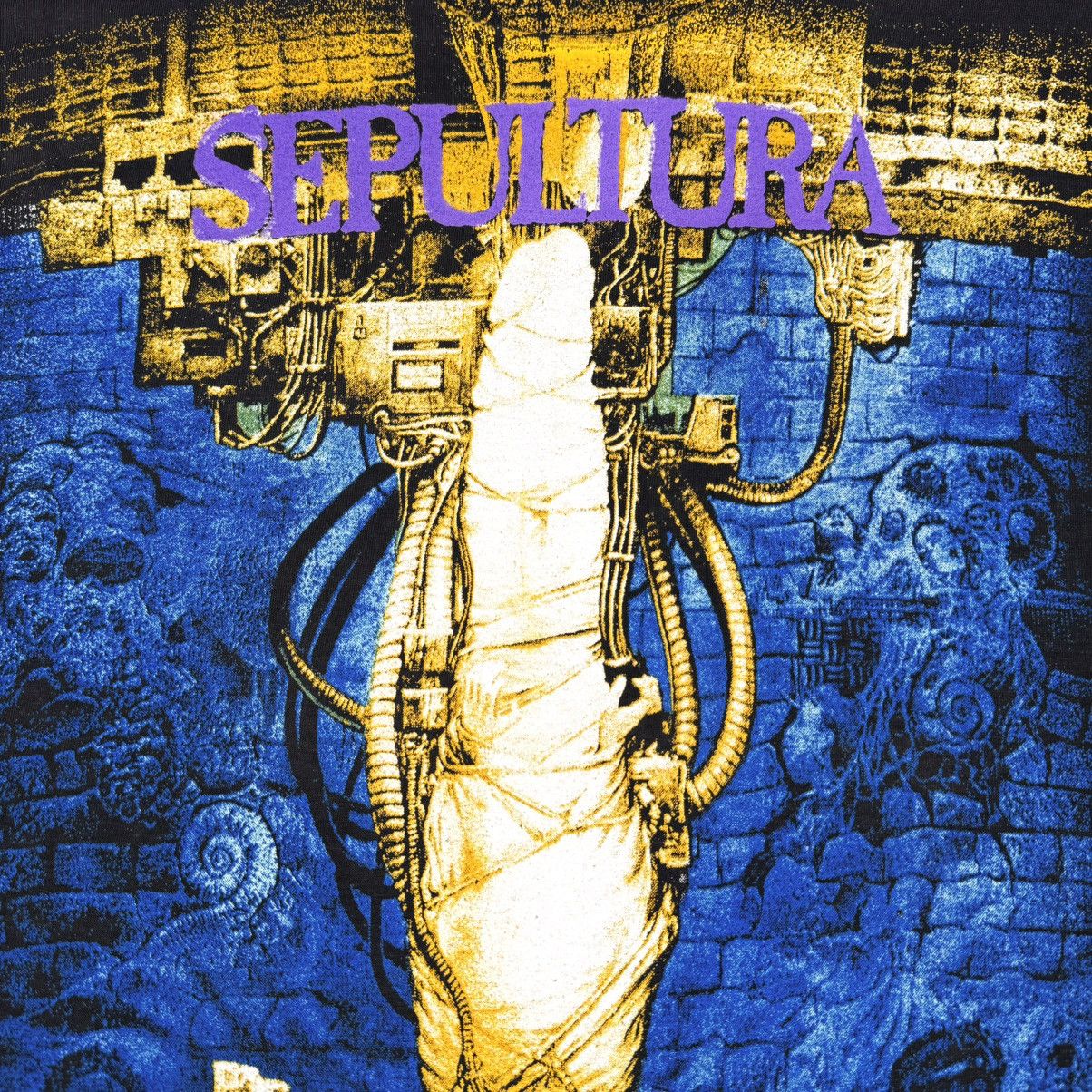 Band Tees Vintage Mid 90s Sepultura ‘Chaos A.D.’ All Over Euro T Shirt Size US L / EU 52-54 / 3 - 5 Thumbnail