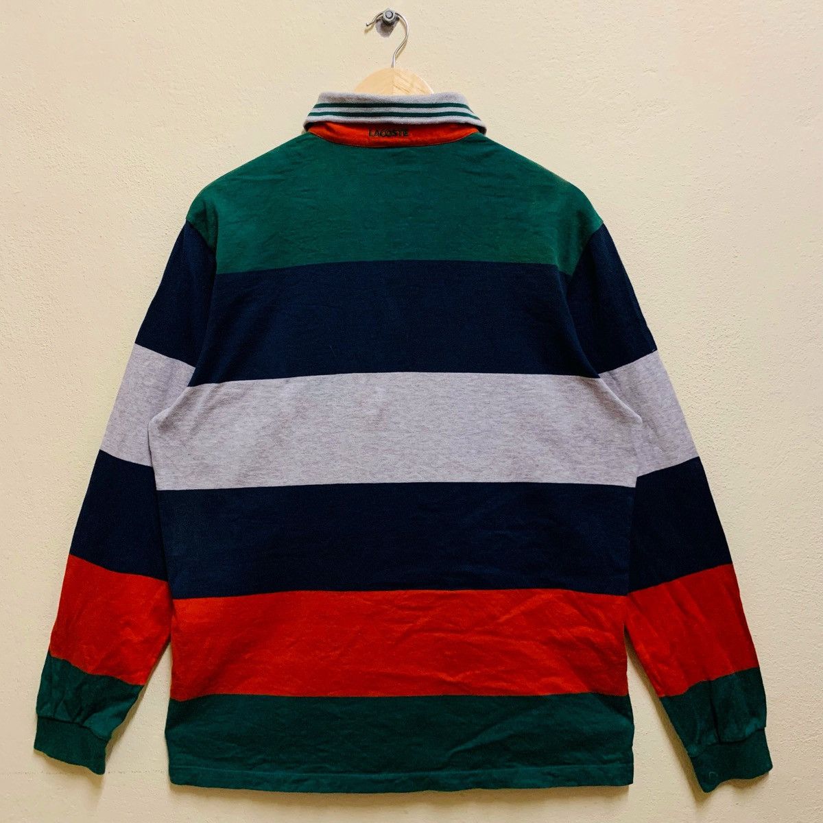 Lacoste × Vintage Vintage LACOSTE STRIPE MULTICOLOUR Longsleeve Polo Shirt Size US L / EU 52-54 / 3 - 5 Thumbnail