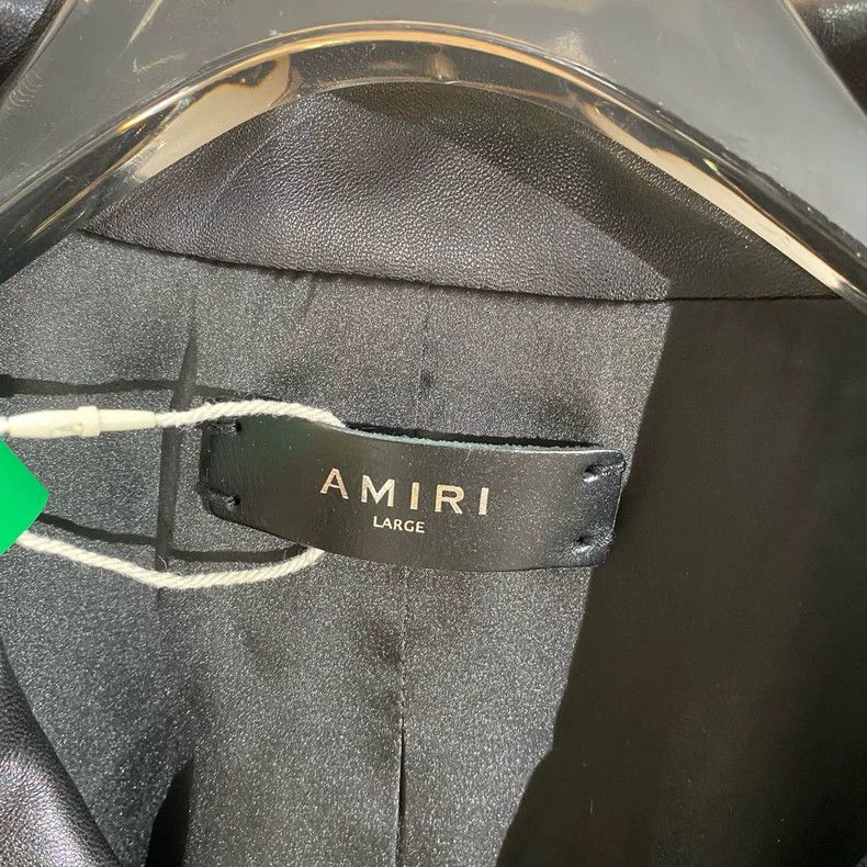Amiri Amiri Black Leather Motorcycle Jacket Size US L / EU 52-54 / 3 - 4 Thumbnail
