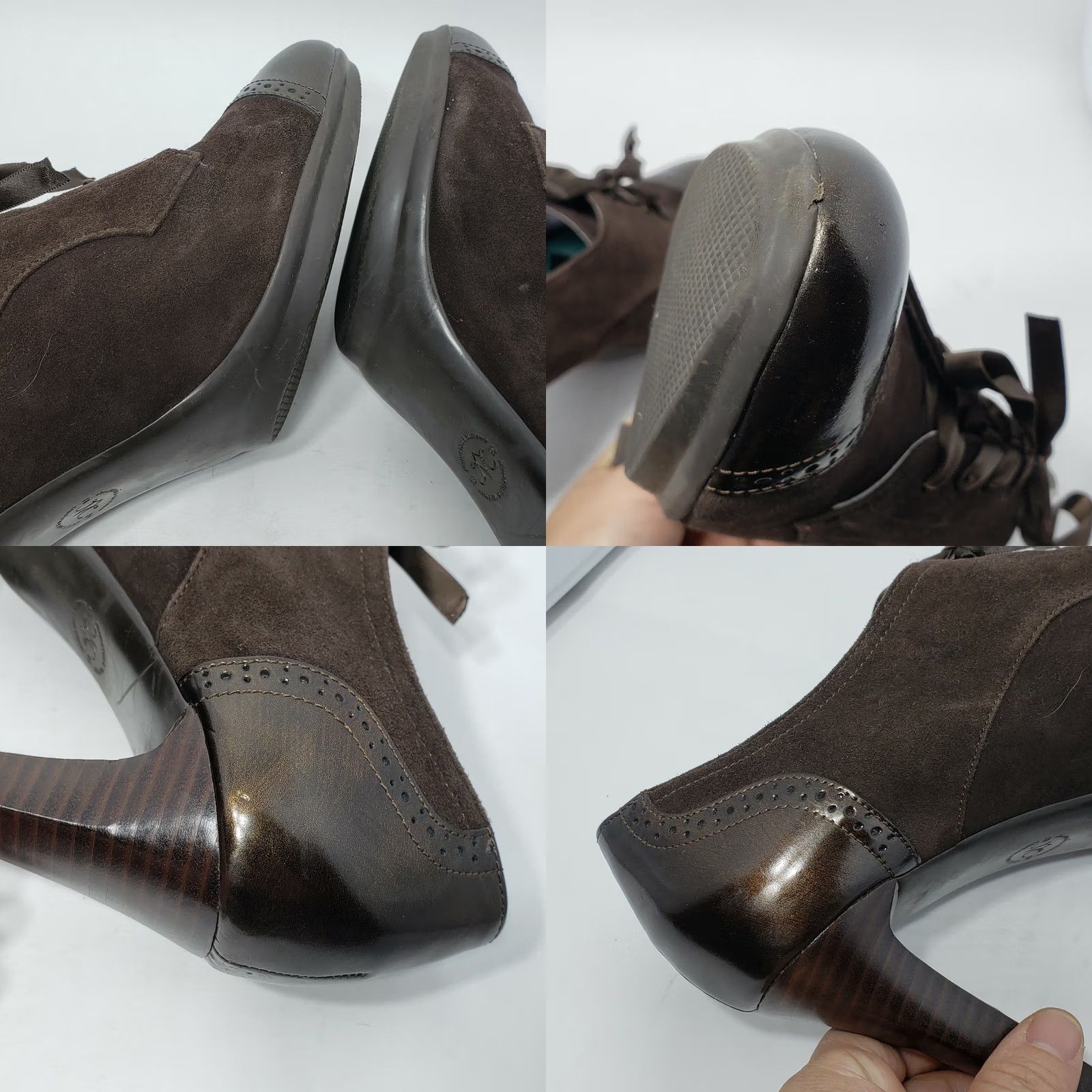 Johnston & Murphy Johnston & Murphy brown lace-up pumps heels Suede Cap Toe Booties Size 8.5M Size ONE SIZE - 8 Thumbnail