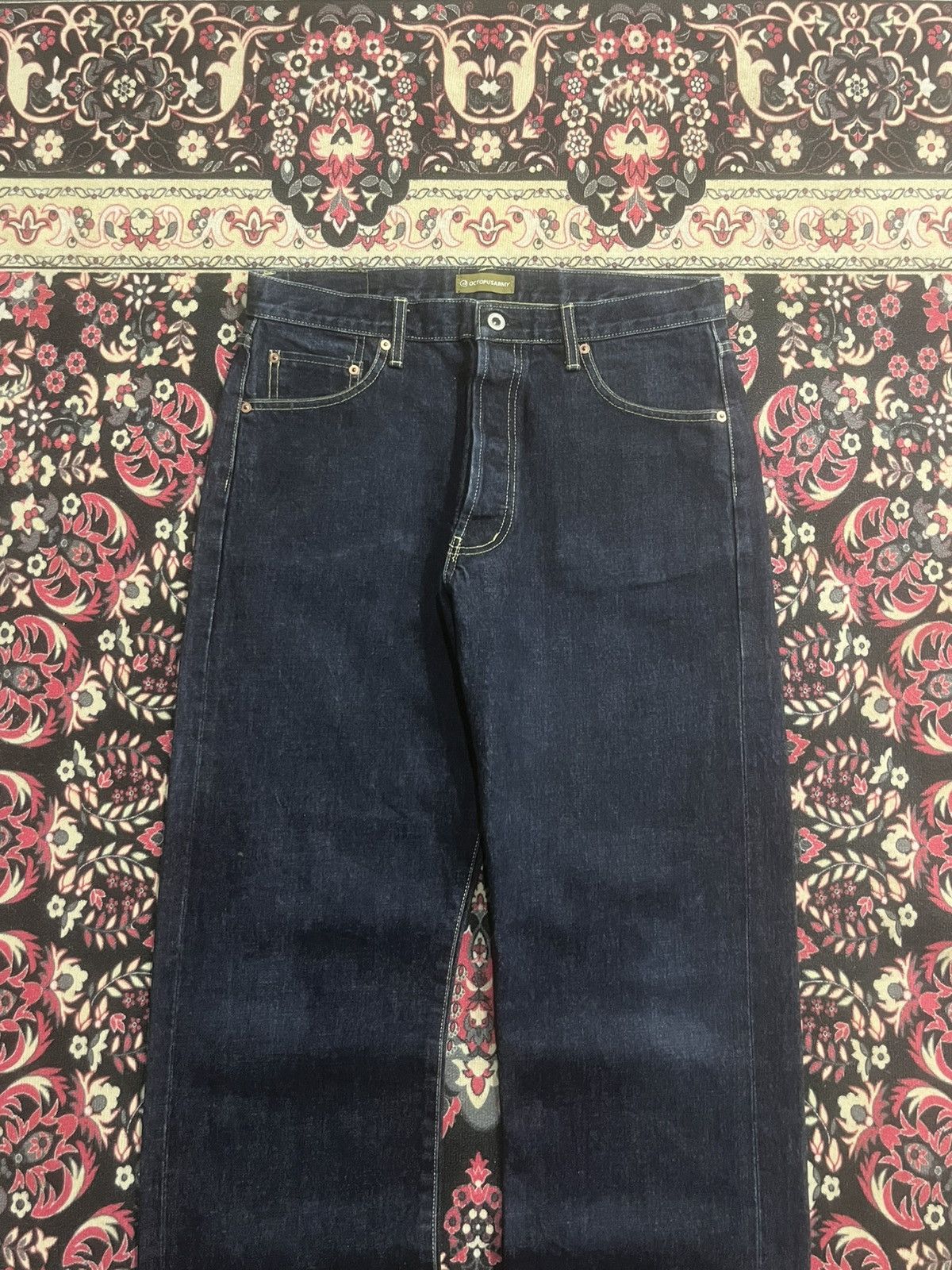 Vintage Vintage Octopus Army Indigo Wash Straight Leg Selvedge Jeans Size US 34 / EU 50 - 3 Thumbnail