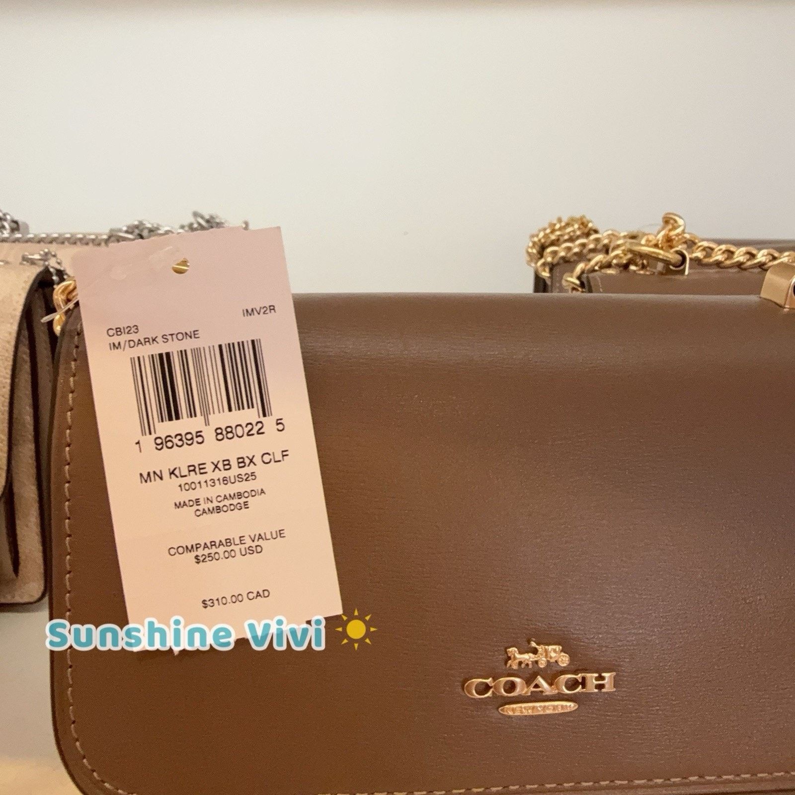 Coach NWT Coach Mini Klare Crossbody Bag CBI23 Dark Stone Leather Size ONE SIZE - 3 Thumbnail