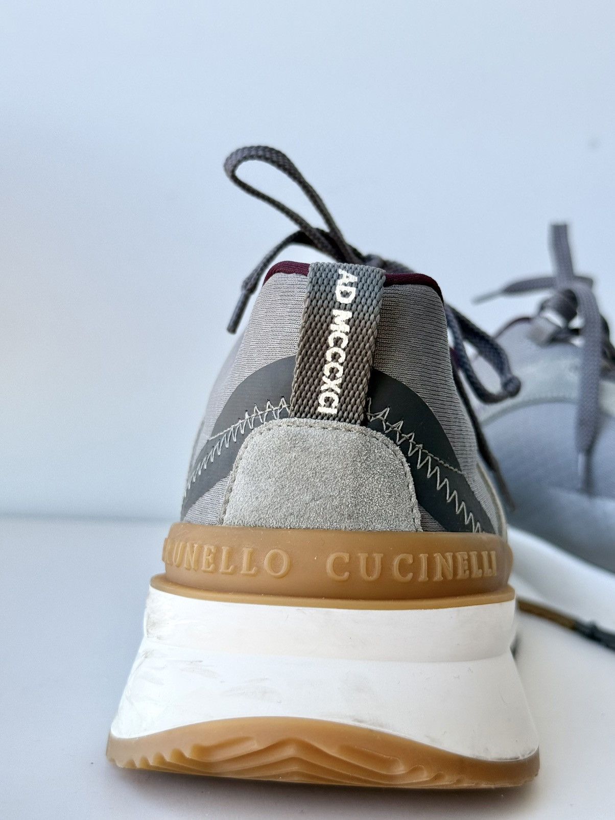 Brunello Cucinelli Brunello Cucinelli Honeycomb Grey Lace Up Sneaker Mens Shoes Size US 12 / EU 45 - 14 Thumbnail