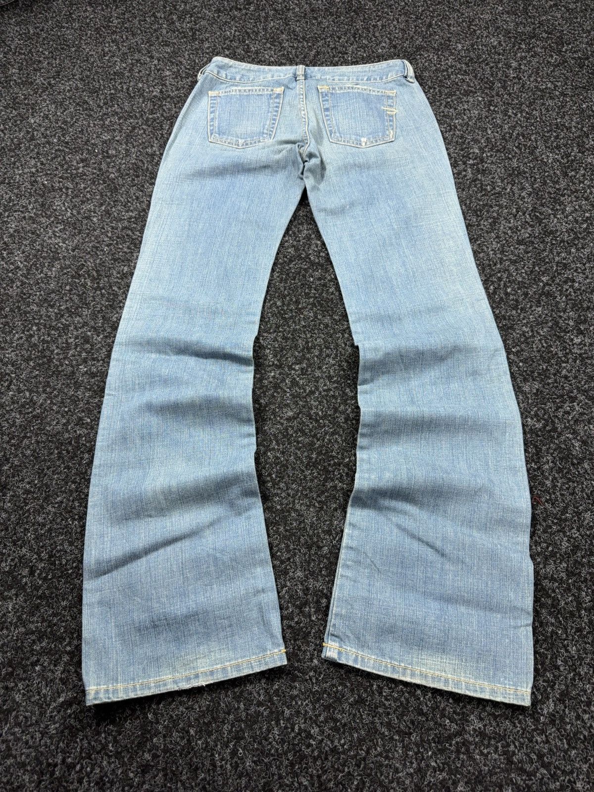 Diesel 90s Retro Diesel P-Hush Y2K Low Rise Flared Denim Jeans Size 27" / US 4 / IT 40 - 14 Thumbnail