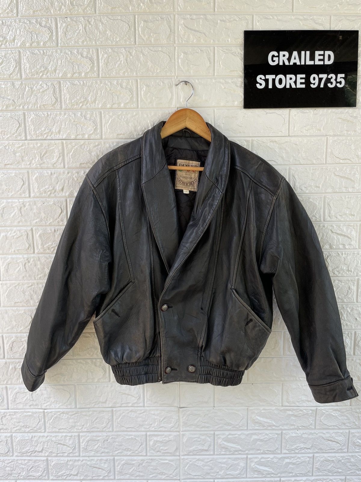 Japanese Brand Vintage Diverb Bomber Leather Jacket Size US XL / EU 56 / 4 - 1 Thumbnail
