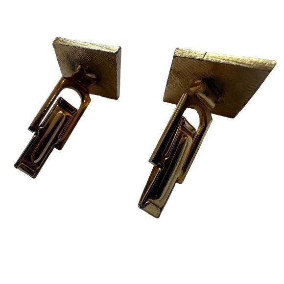 Vintage Vintage Gold-Toned Square Cufflinks 1.75 inches aprox Size ONE SIZE - 8 Thumbnail
