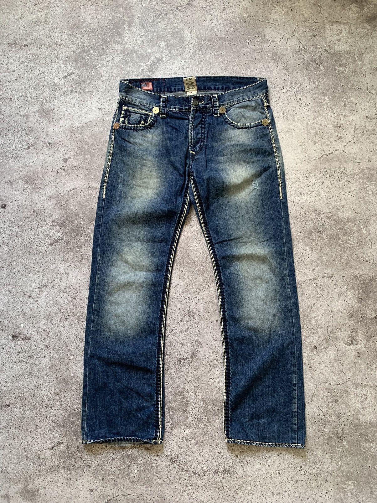 True Religion × Vintage Vintage True Religion Rope Stitch Jeans Size US 33 - 4 Thumbnail