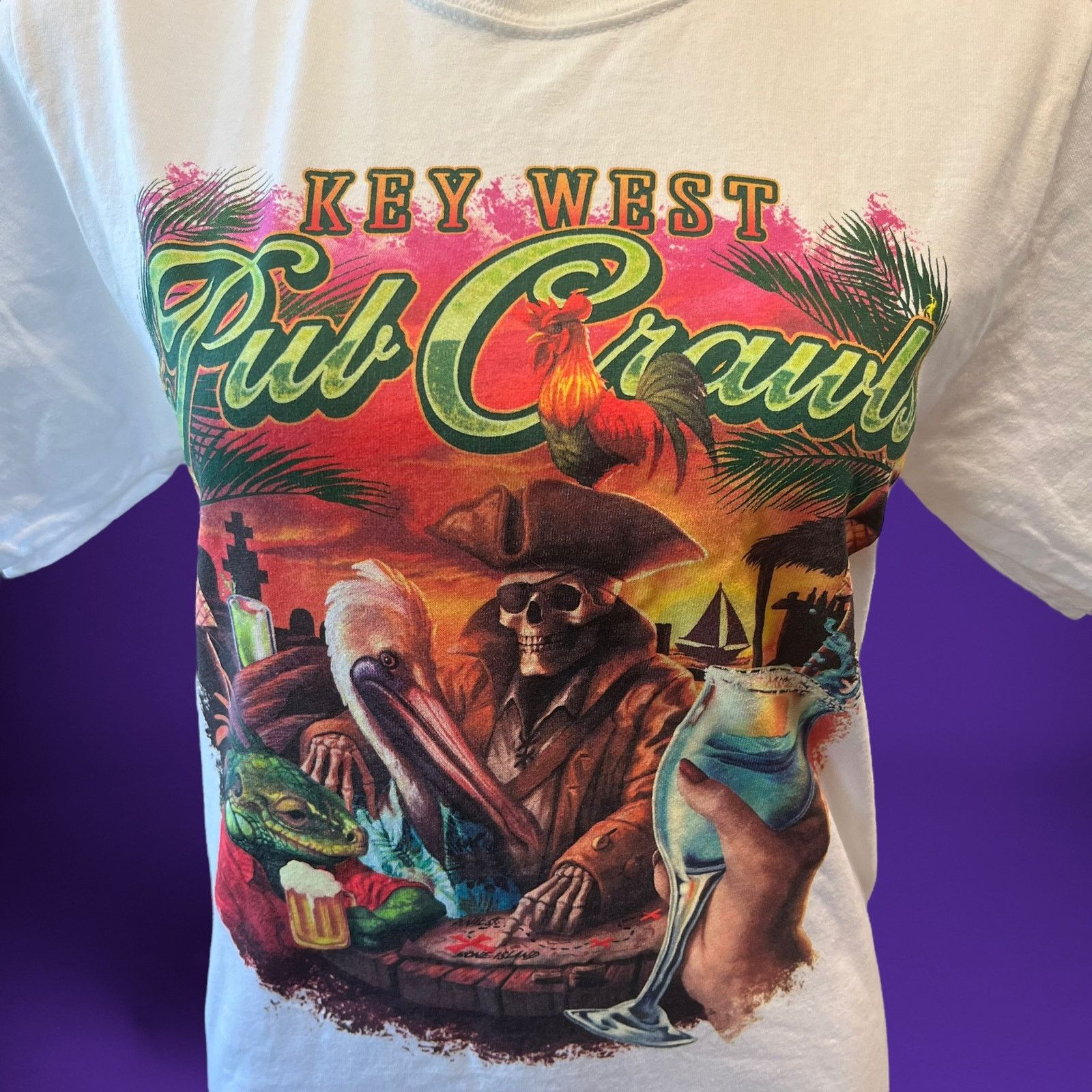 Other Key West Bahamas Pub Crawl Pirate Skeleton Short Sleeve Size US S / EU 44-46 / 1 - 1 Thumbnail