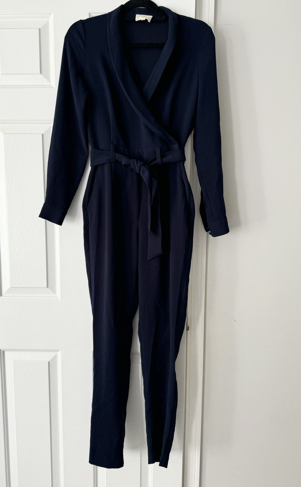 Sezane Sézane Heaven Long Sleeve Navy Jumpsuit, Size 34/US 2 Size 25" / US 0 / IT 36 - 5 Thumbnail