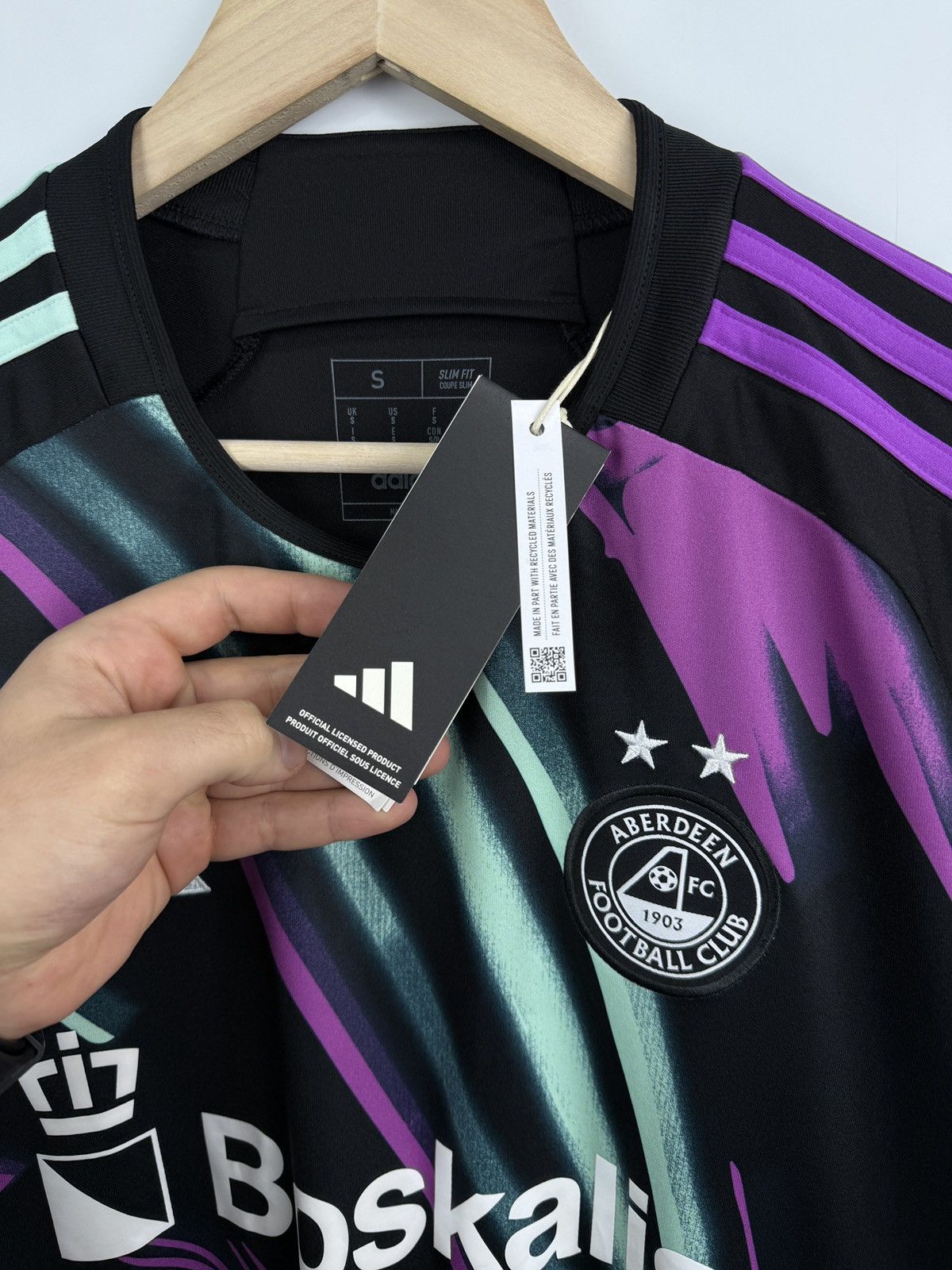 Adidas 🇬🇧 2023 Aberdeen FC Adidas Northern Light Away Soccer Jersey Size US S / EU 44-46 / 1 - 5 Thumbnail