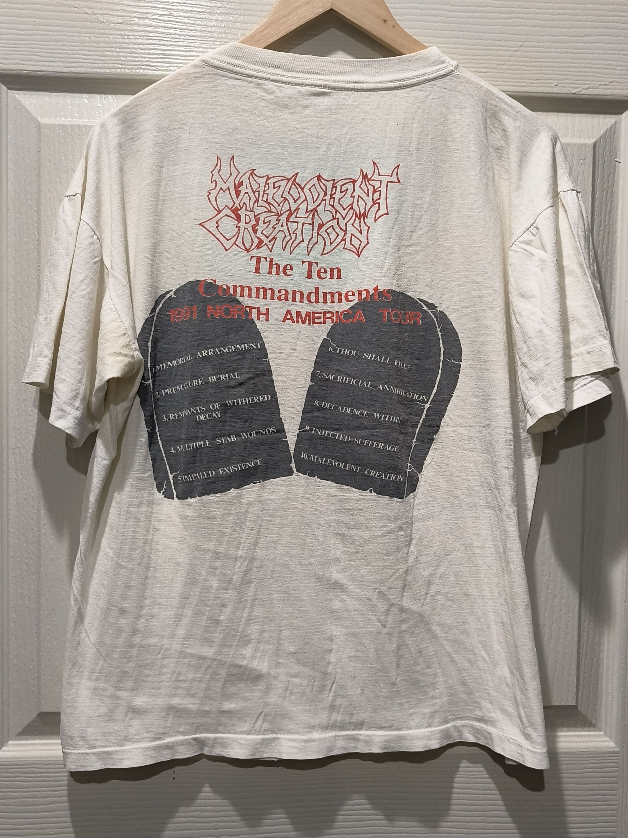Band Tees Vtg 90s Malevolent creation (The ten commandments) t shirt Size US L / EU 52-54 / 3 - 3 Thumbnail