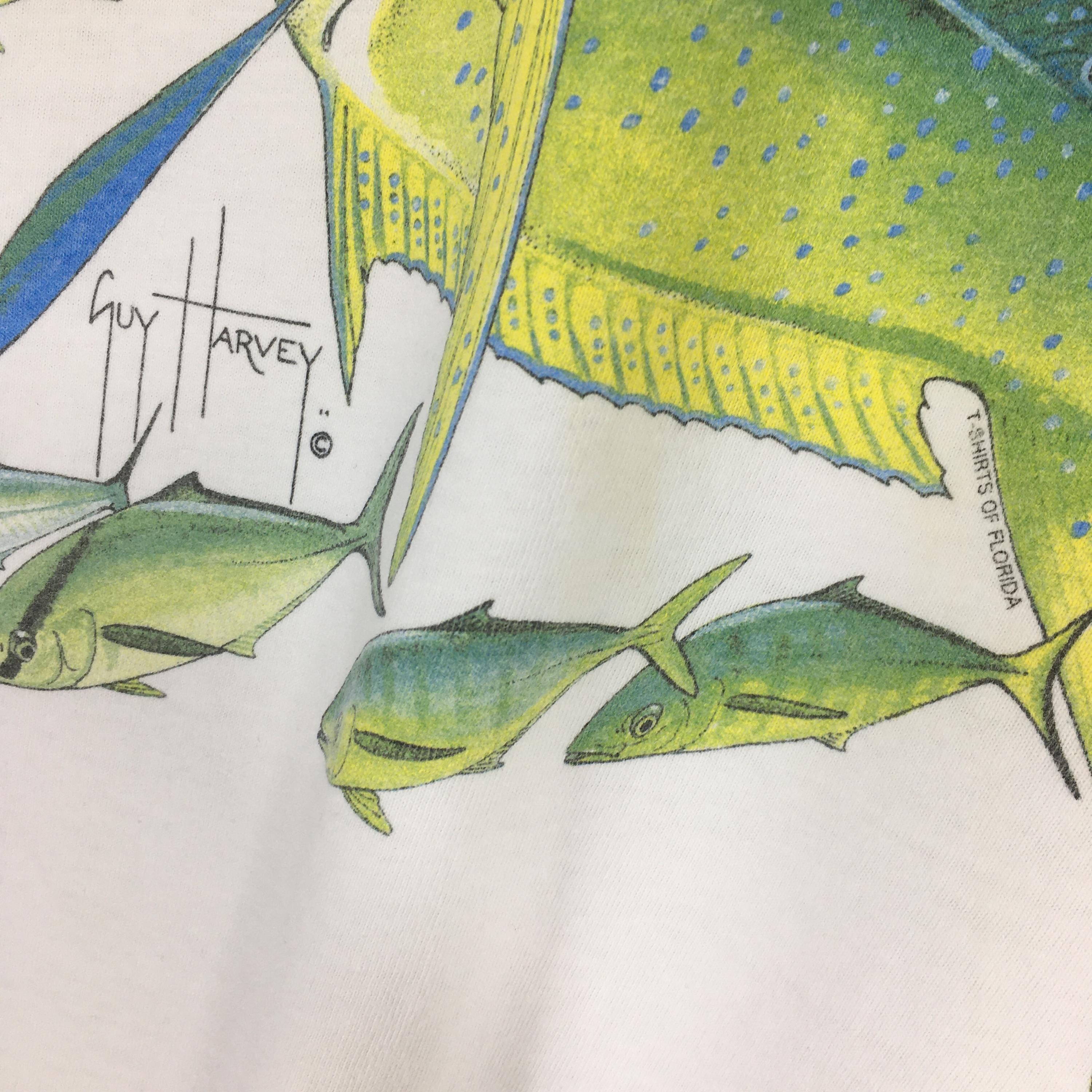 Guy Harvey Vintage 90s Guy Harvey Fishing White Tshirt Large Size US L / EU 52-54 / 3 - 8 Thumbnail