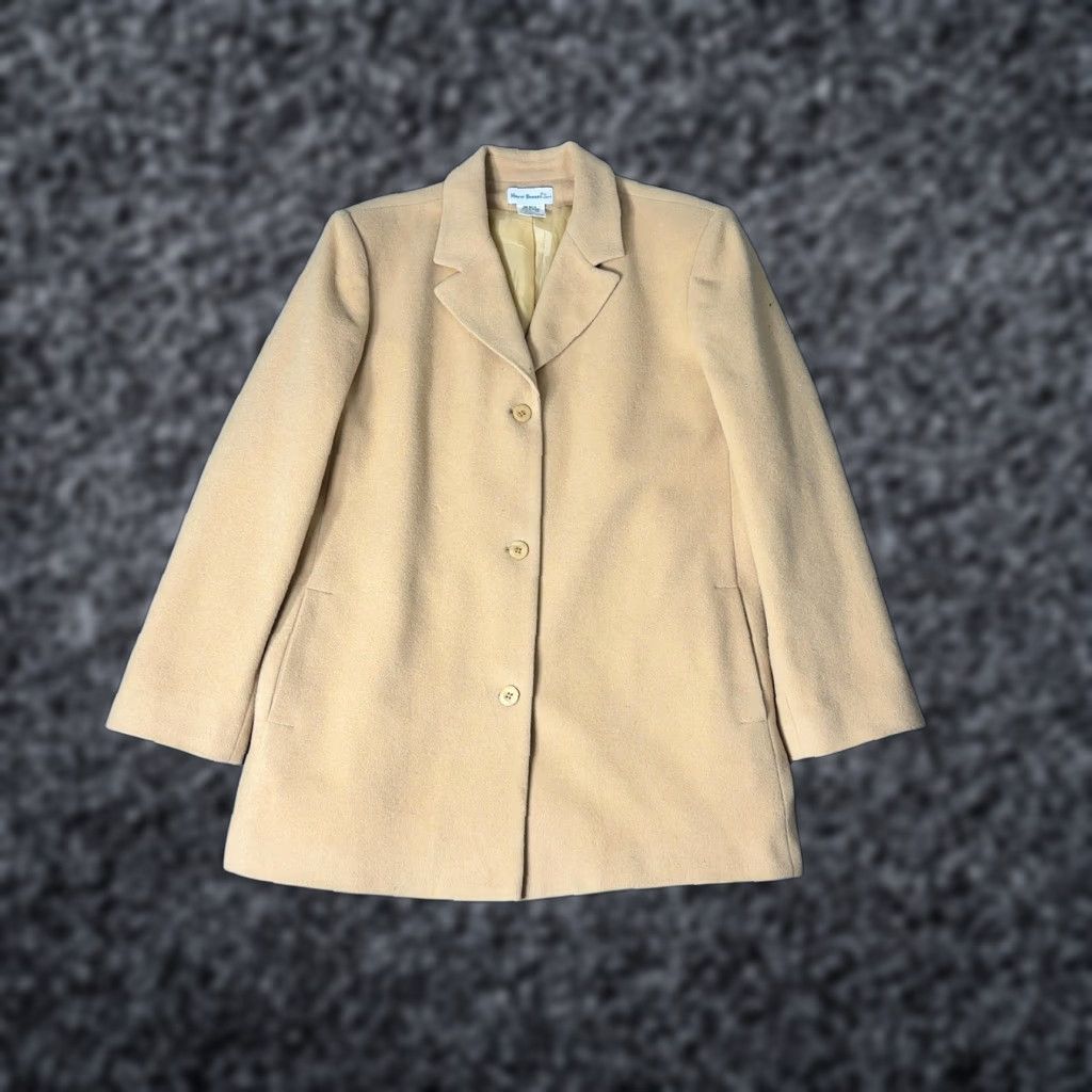Vintage Harve Benard Sport Blazer Womens 16W Tan Wool Cashmere Button Longline Jacket Coat Size XXL / US 16-18 / IT 52-54 - 1 Thumbnail