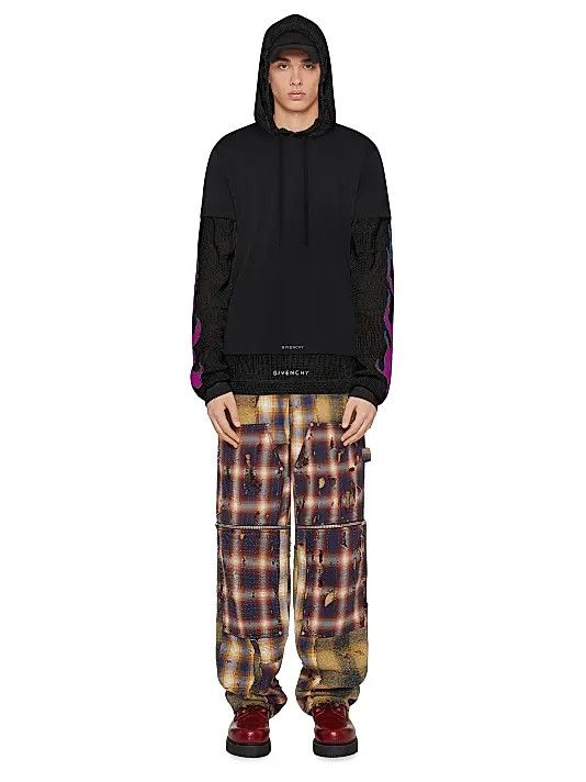Givenchy o1mle1025 Overlapped Hooded T-Shirt in Black Size US L / EU 52-54 / 3 - 3 Thumbnail