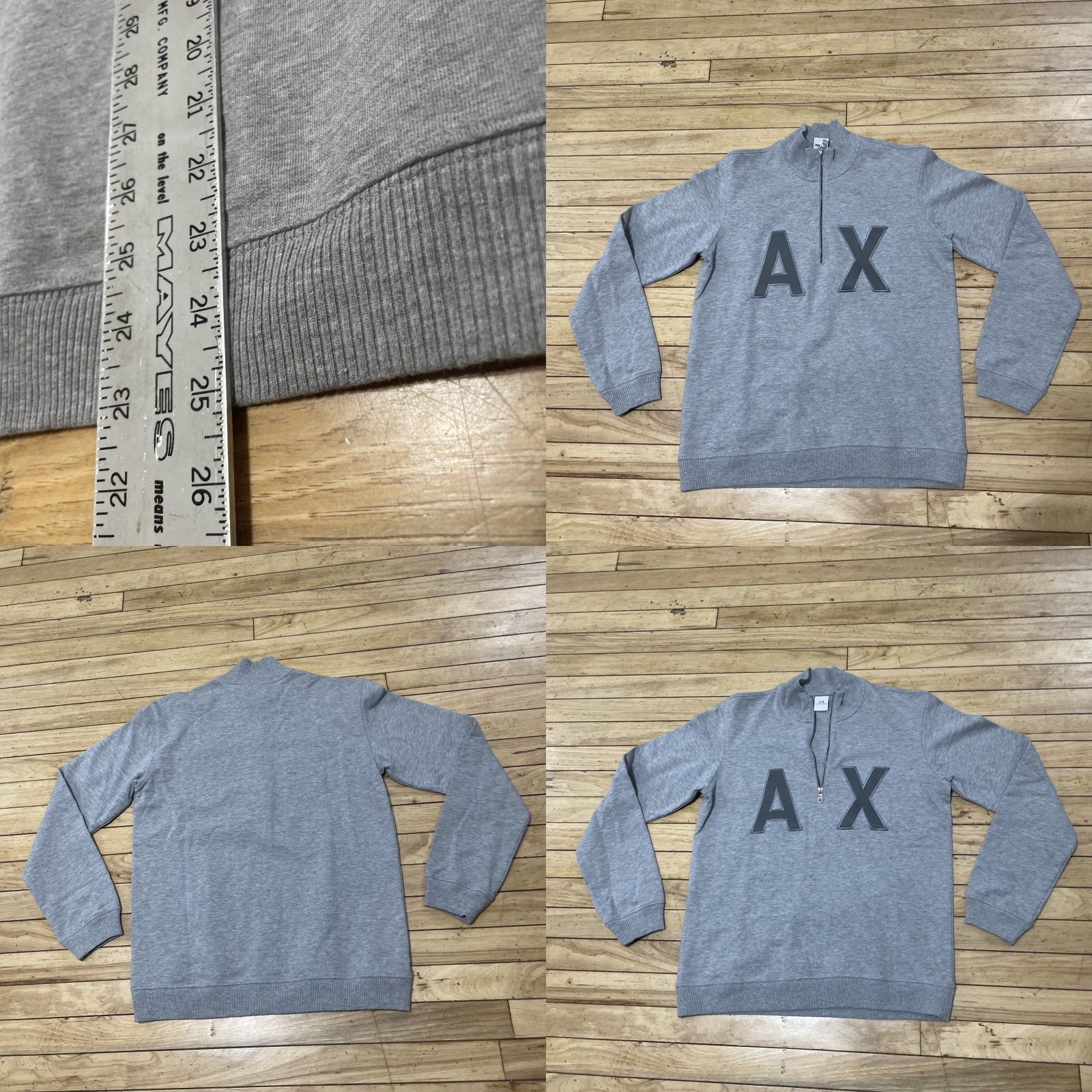 Armani Exchange Armani Exchange 1/4 Zip Jacket Men M Gray Designer Streetwear A X Shirt Size US M / EU 48-50 / 2 - 9 Thumbnail