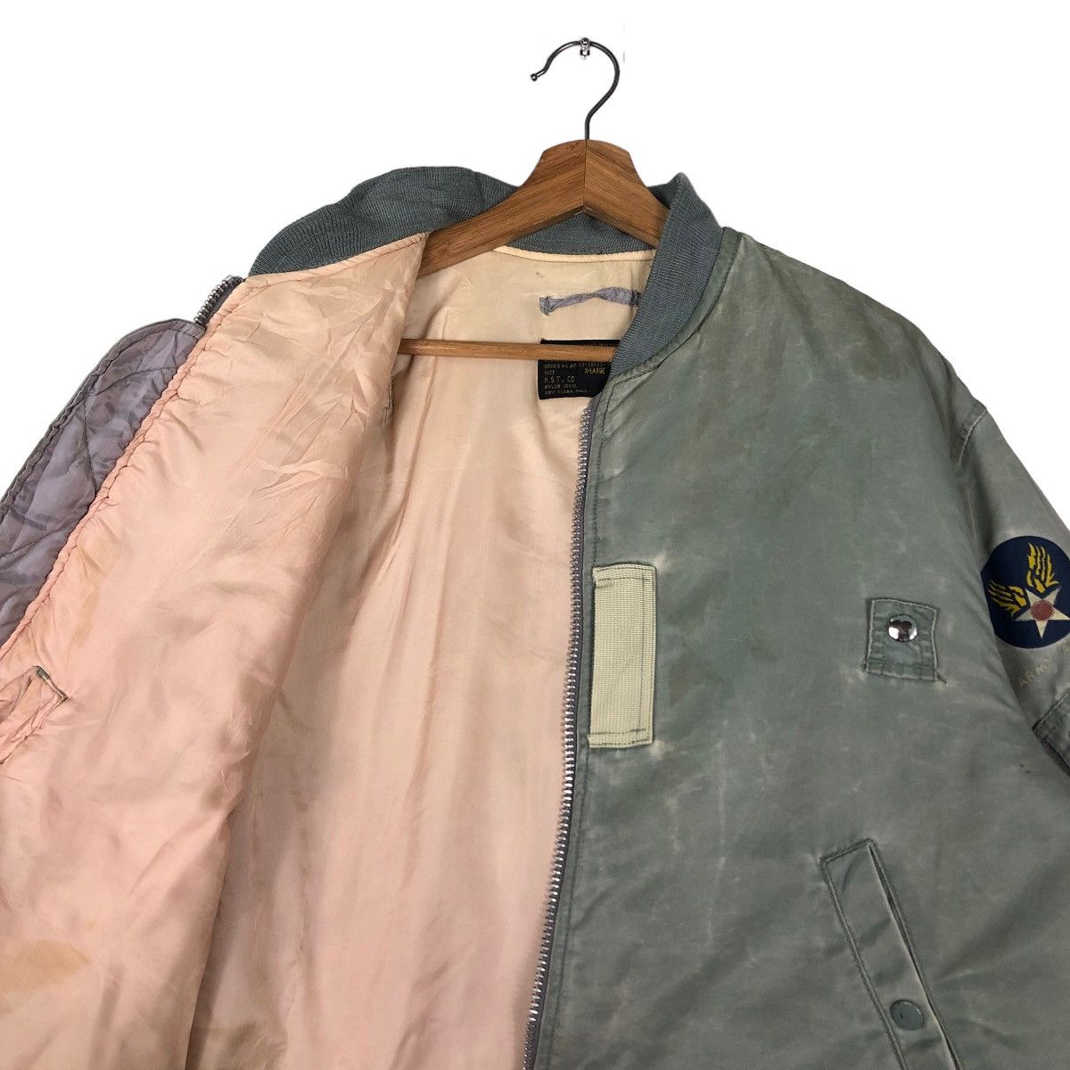 Vintage 🔥Vintage MA-1 Bomber Jacket Houstan Fly Air Forces USA Size US XL / EU 56 / 4 - 11 Thumbnail