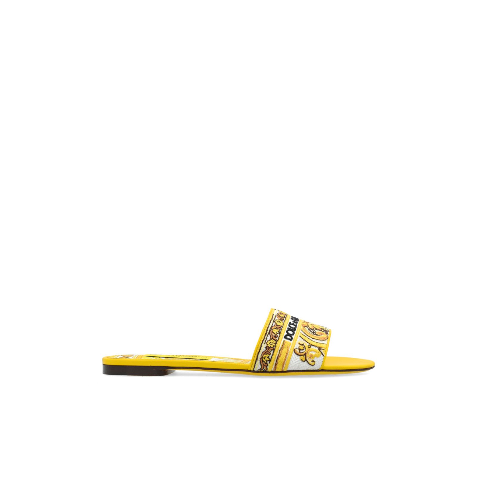DOLCE&GABBANA Yellow Motif Slides New & Authentic (Women's s