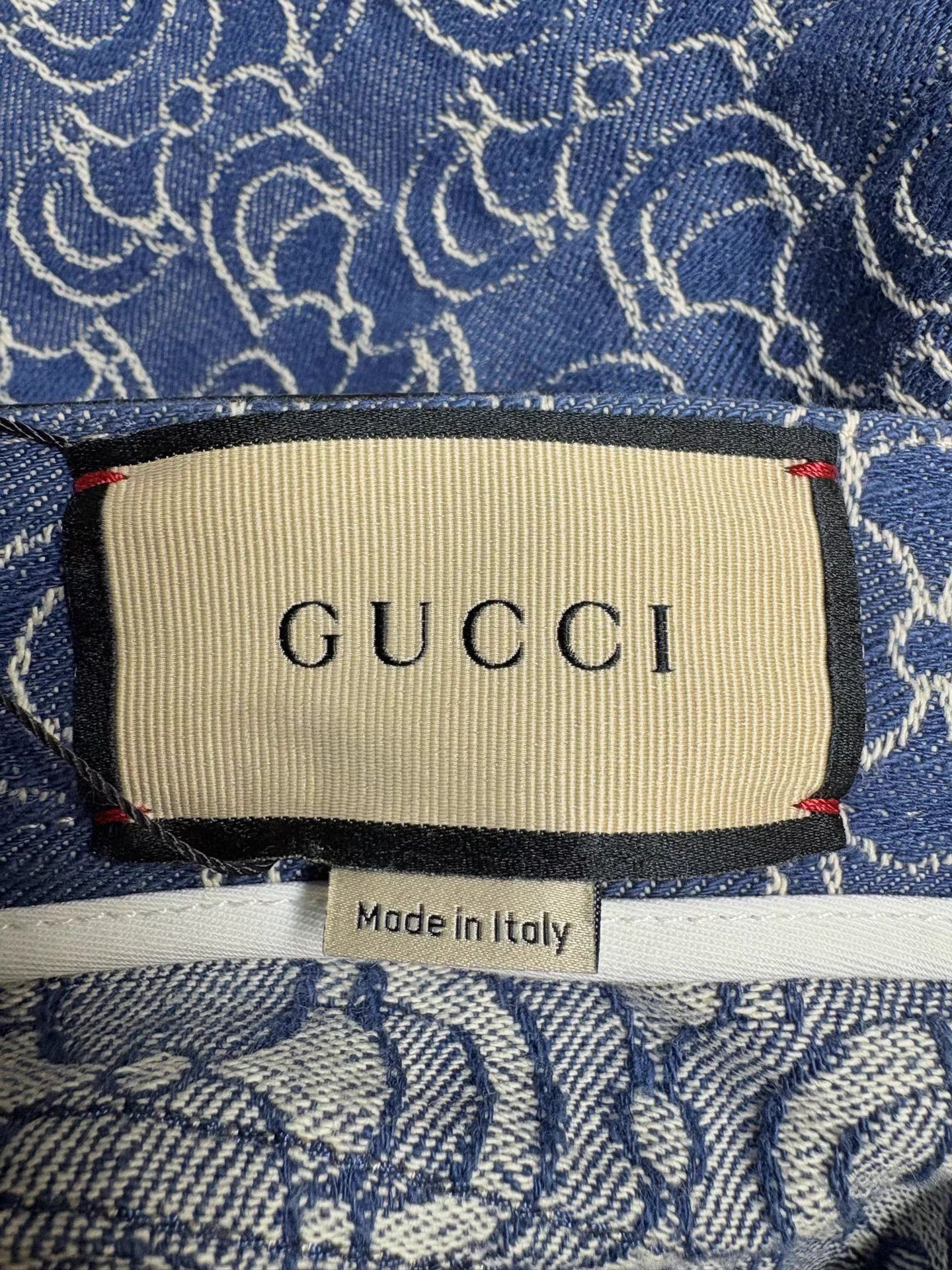 Gucci GUCCI Washed Blue All-Over Logo Jeans Size US 29 - 3 Thumbnail