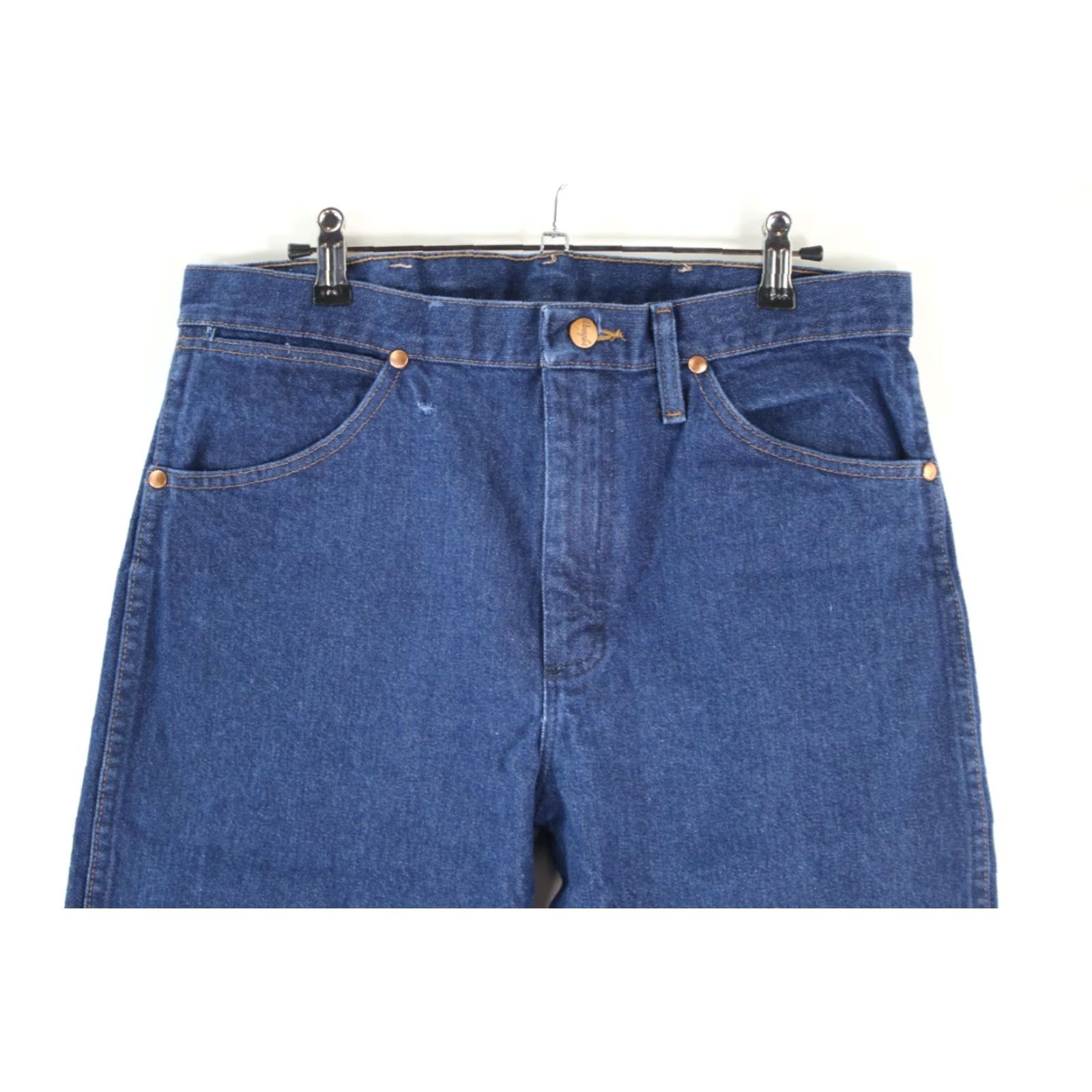 Wrangler Wrangler Mens Denim Jeans 33X30 Solid Regular Fit High Rise Straight Blue Size US 33 - 3 Thumbnail