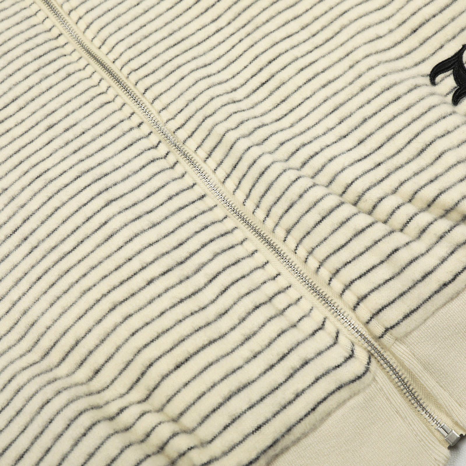 Japanese Brand Cream Striped Faux Fur Lined Varsity Jacket, Cozy Outerwear Size US M / EU 48-50 / 2 - 3 Thumbnail