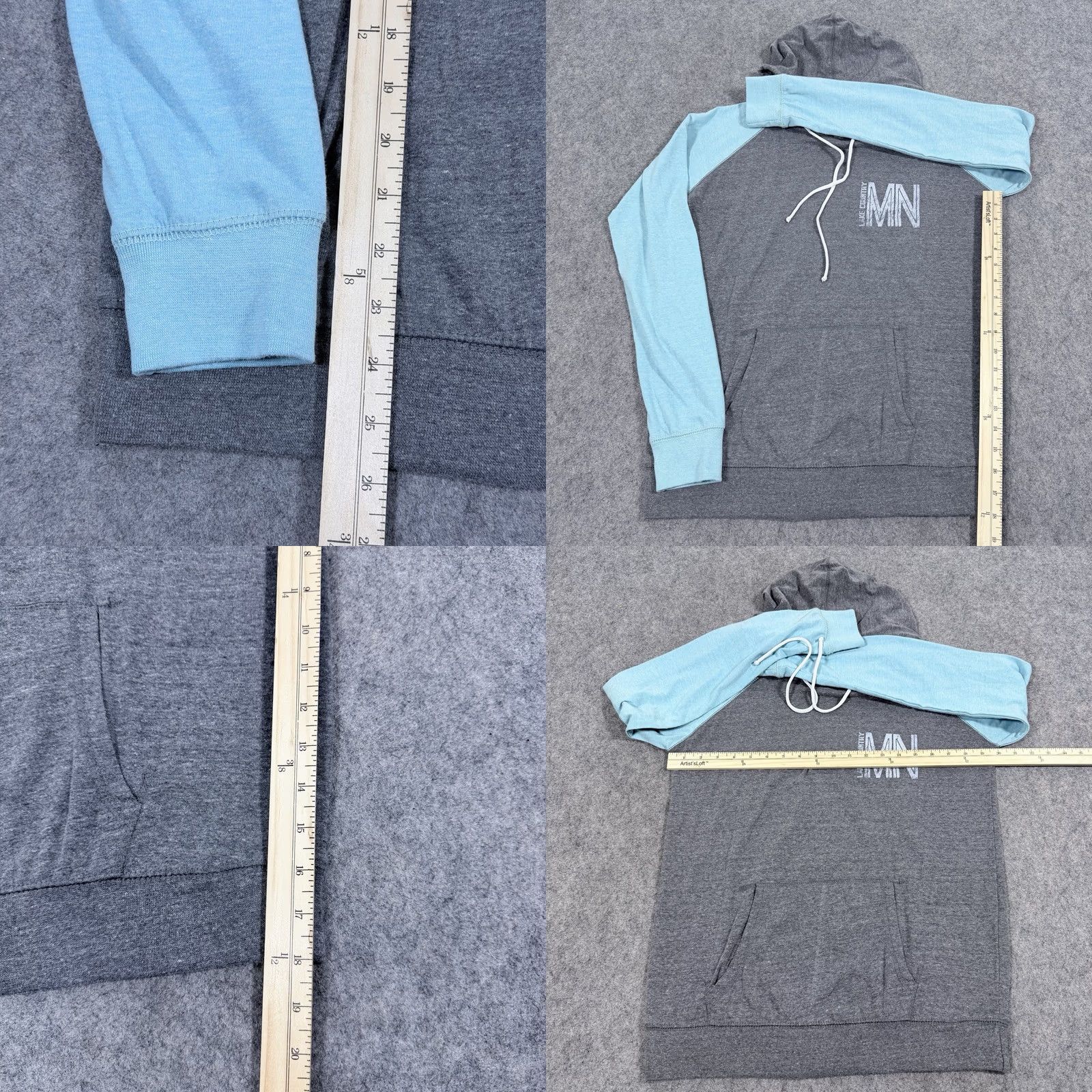 4SDESIGNS Isaac's Designs Lake Country MN Sports Hoodie Mens Size S Gray Multicolors 90s Retro College University City Sport Logo Hooded Graphic Print Pullover" Size US S / EU 44-46 / 1 - 8 Thumbnail