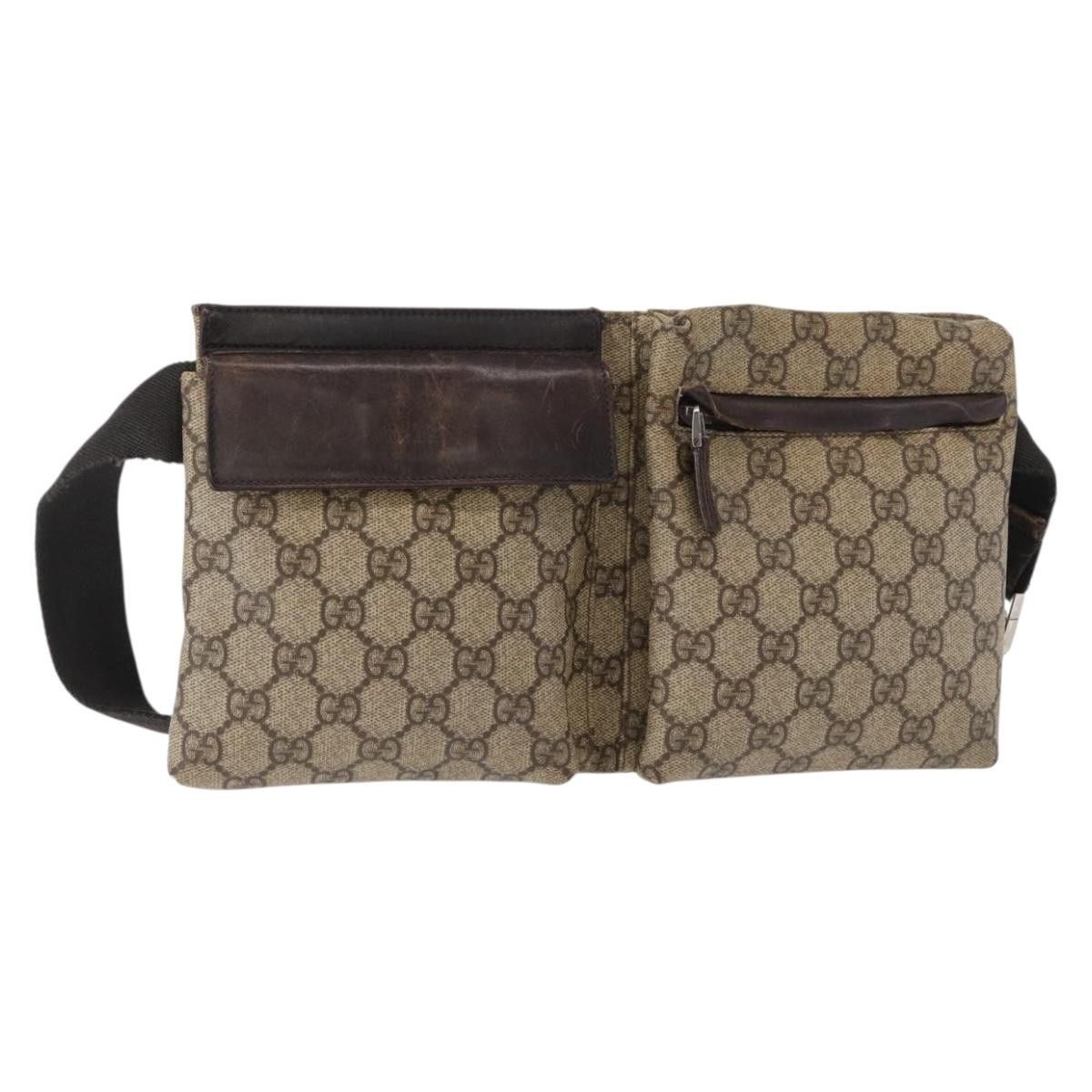 Gucci Gucci Vintage Double Belt Bag GG Canvas with Leather Size ONE SIZE - 1 Thumbnail