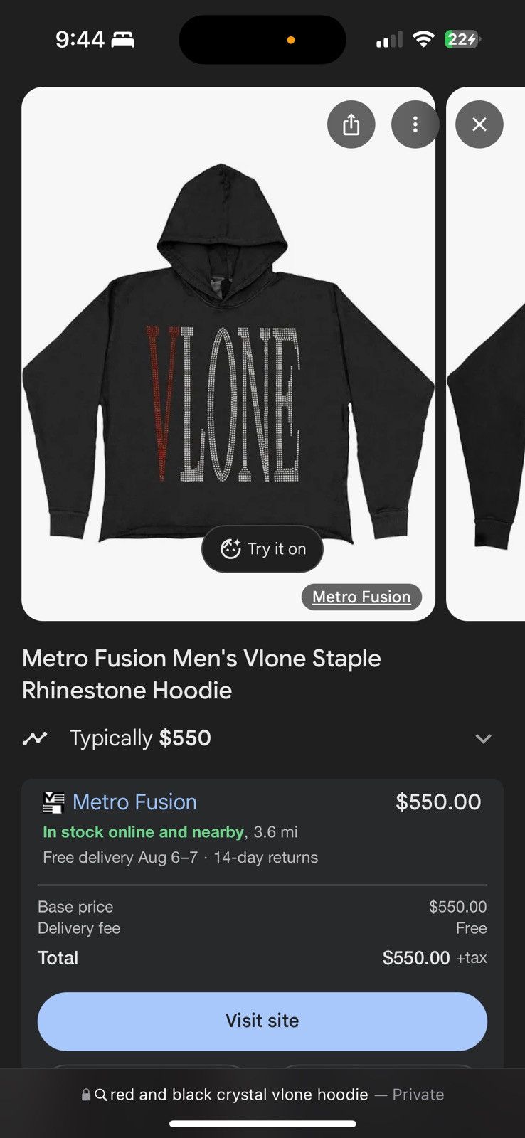 Other Vlone rhinestone hoodie Size M / US 6-8 / IT 42-44 - 4 Thumbnail