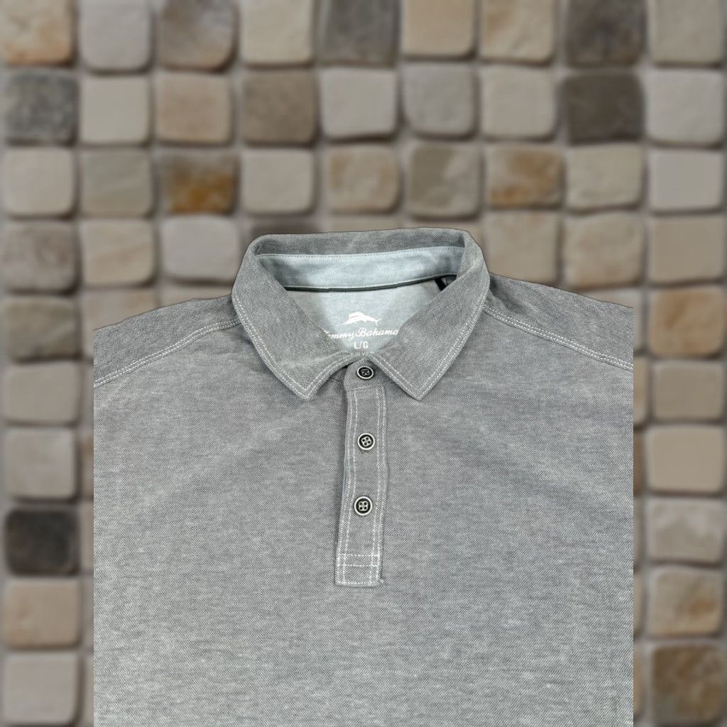 Tommy Bahama Tommy Bahama Polo Shirt Mens Large Gray Golf Shirt Polo Island Zone Regular Button Collared Short Sleeve Logo Vintage: No Size US L / EU 52-54 / 3 - 1 Thumbnail