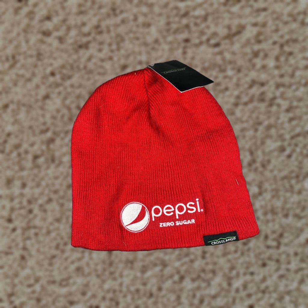 Sugar VINTAGE Crossland Pepsi Zero Sugar Beanie Toque Adult One Size Red Knit 100% Acrylic Hat Mens Beanie, Red, 1990s, Soda, Logo Size ONE SIZE - 1 Thumbnail