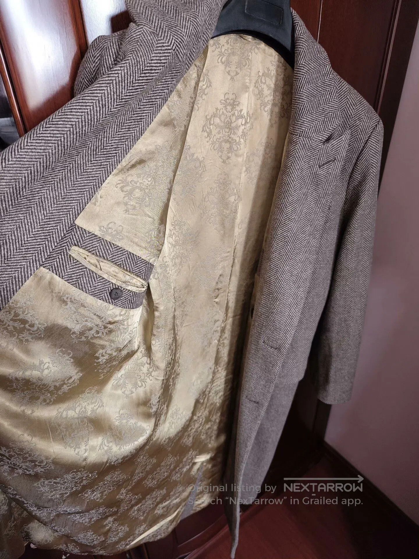 agnes b. Double-Breasted Herringbone Wool Coat. Size US M / EU 48-50 / 2 - 6 Thumbnail