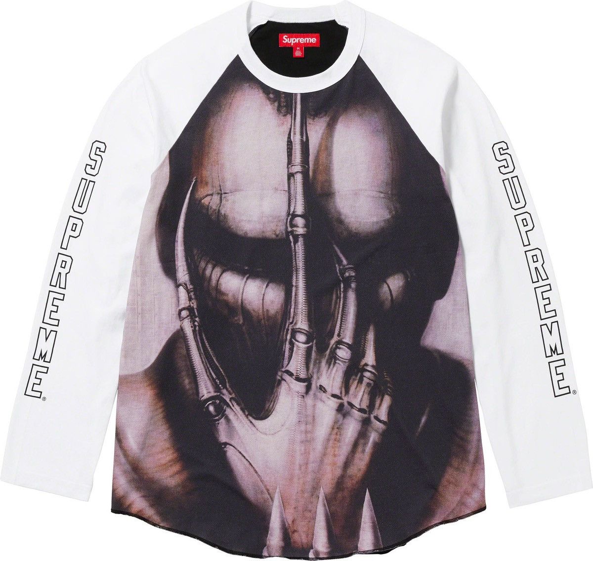 image of Supreme H.r. Raglan L/s Top in White, Men's (Size XL)