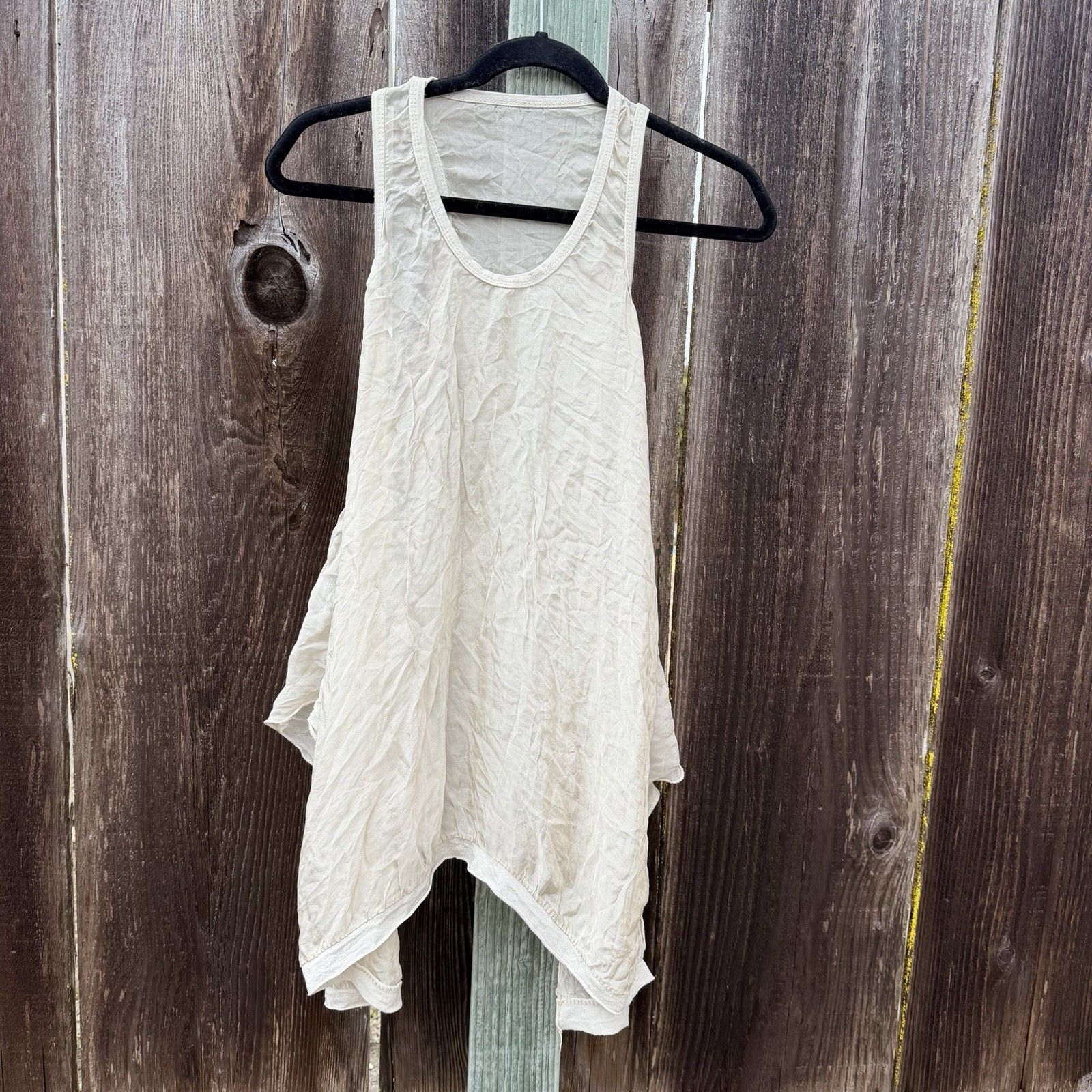 Other Italian Silk Avant Garde Asymmetrical Sheer Tunic Top Beige Size ONE SIZE - 1 Thumbnail