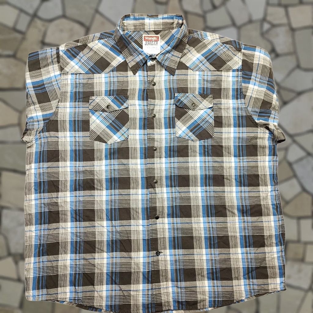Wrangler VINTAGE Wrangler Shirt Mens 3XL Black Plaid Western Pearl Snap Cowboy Rodeo Button-Up Shirt Size US XXL / EU 58 / 5 - 1 Thumbnail