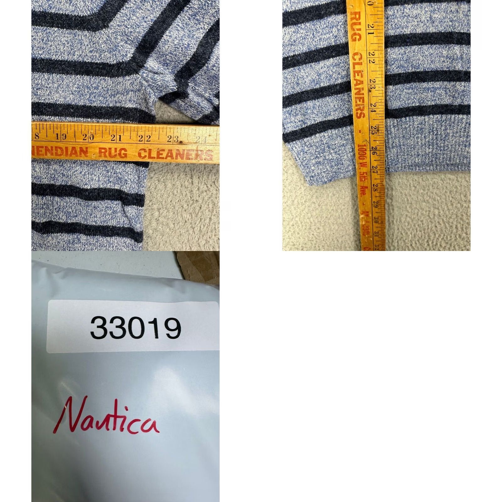 Nautica Nautica Crewneck Sweater Mens Medium Blue Striped 100% Cotton Pullover Knit Chest 44 Length 27 NEW Size US M / EU 48-50 / 2 - 8 Thumbnail