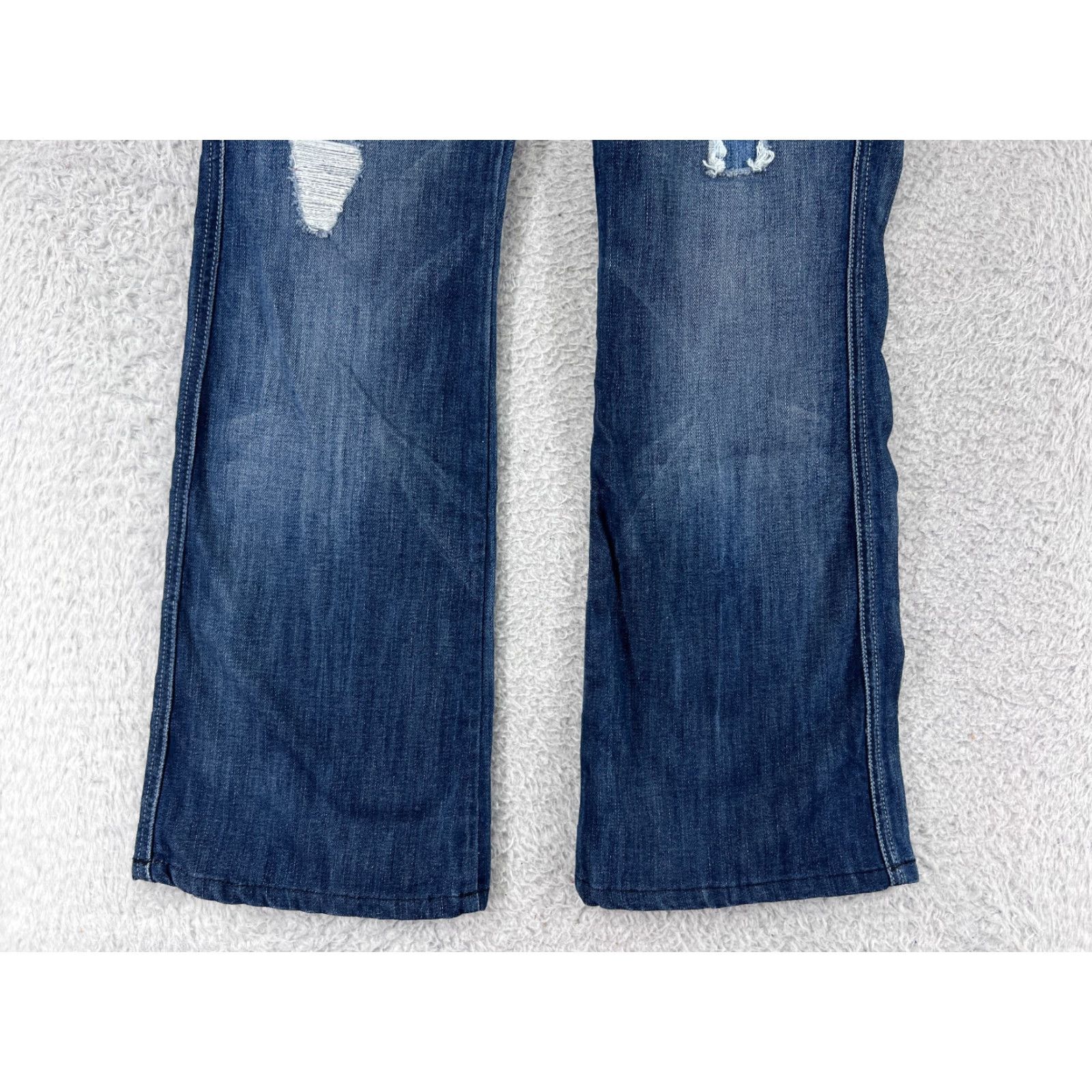 Vintage Seven7 Womens Denim Jeans 30 Blue Bootcut Distressed Embroidered Cotton Blend 2000s Size 30" / US 8 / IT 44 - 6 Thumbnail