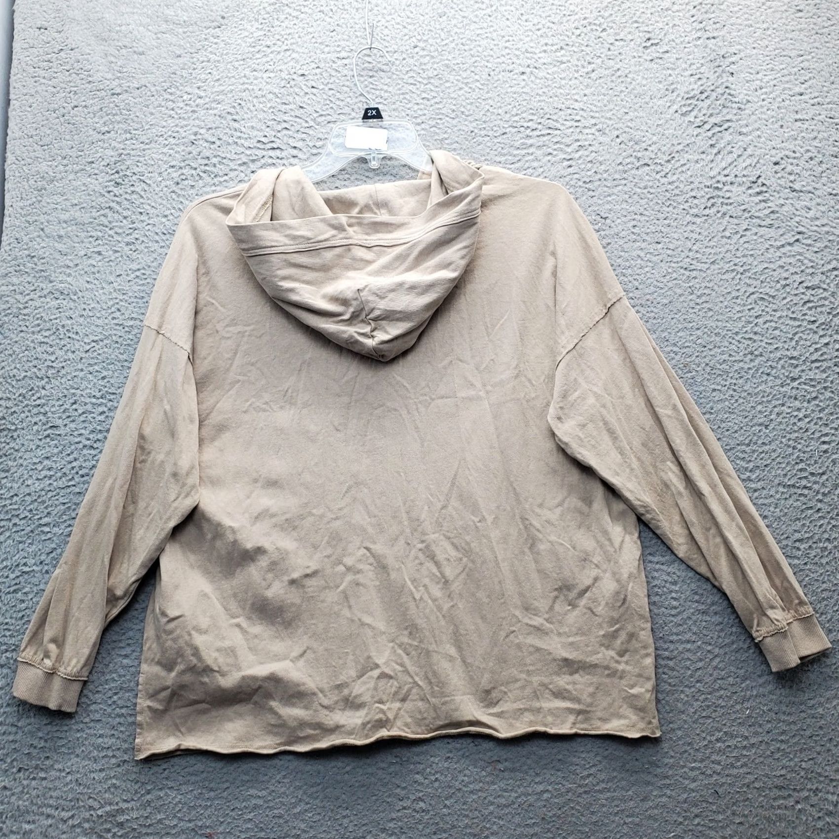 Vintage BiBi Hoodie Womens Small Brown Stretch Pullover Long Sleeve Lace Up Hooded Size S / US 4 / IT 40 - 2 Thumbnail