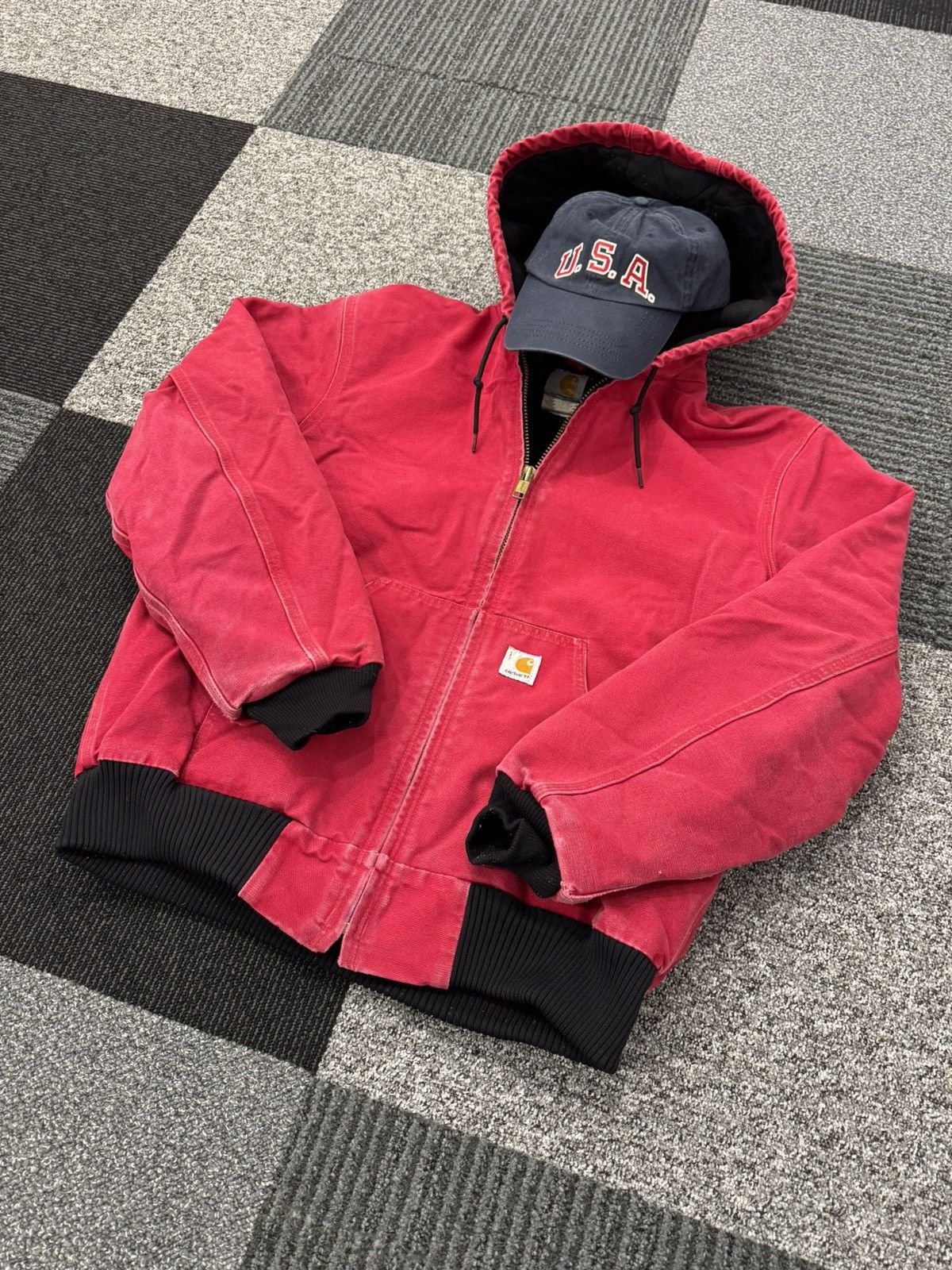 Carhartt Carhartt Active Jacket J140 RED usa vintage og Size US M / EU 48-50 / 2 - 2 Thumbnail