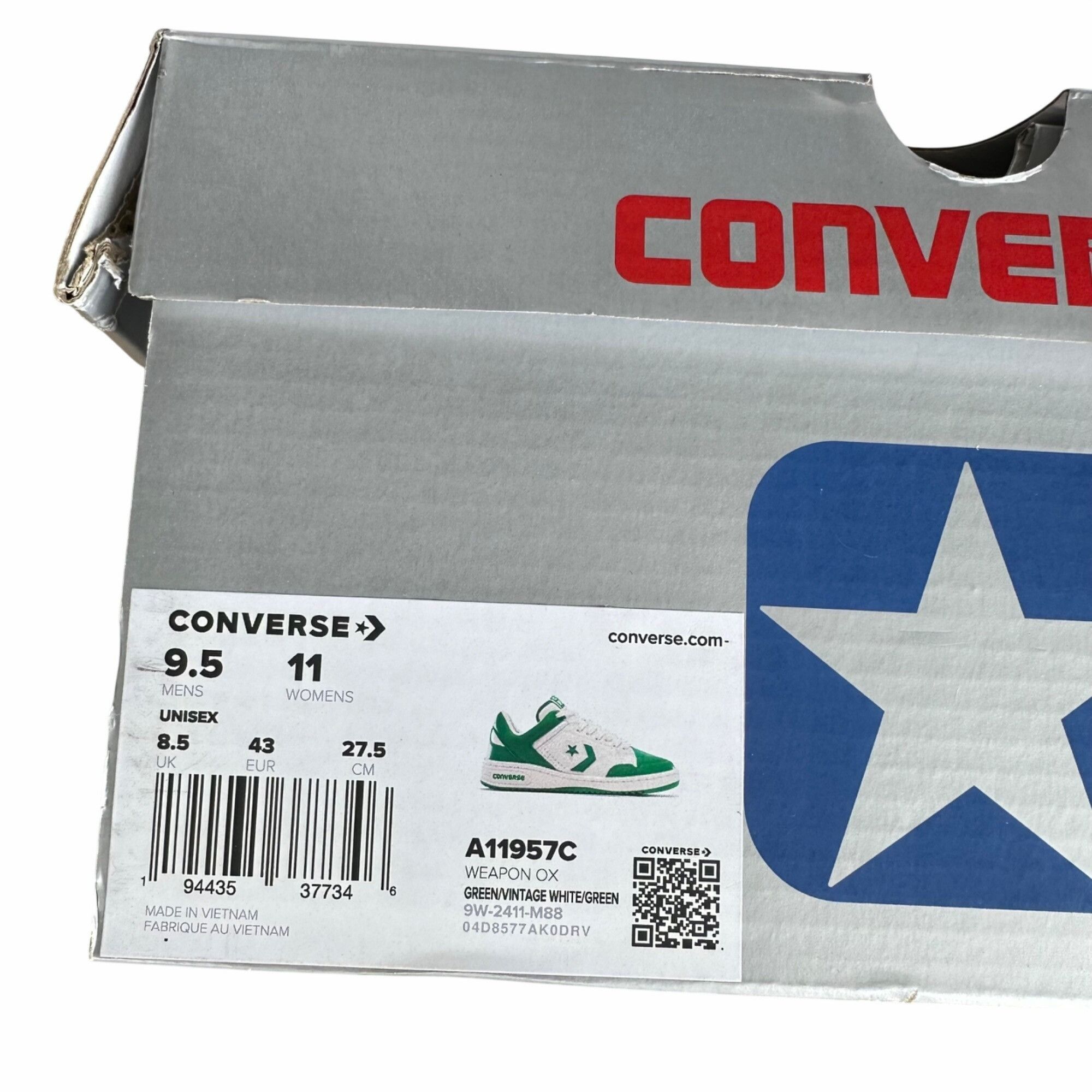 Converse ⭐Converse Weapon OX Low Green White Size 9.5 Men's Shoes Sne Size US 9.5 / EU 42-43 - 7 Thumbnail