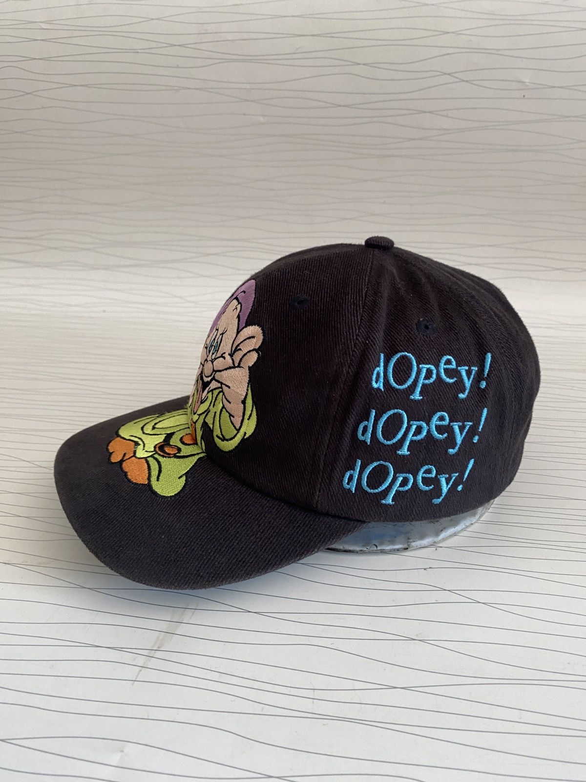 Disney Vintage Disney Dopey Hat Cap Snapback Black Snow White 90s Size ONE SIZE - 6 Thumbnail
