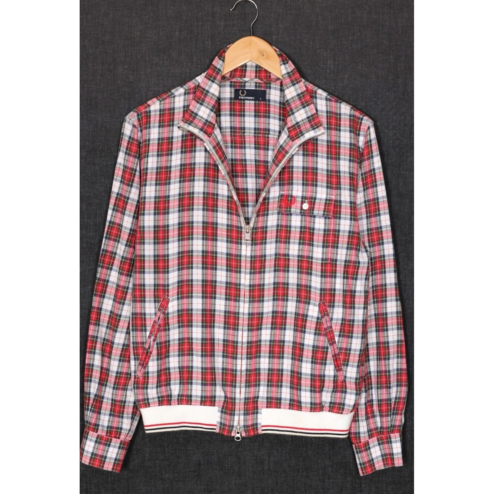 Fred Perry FRED PERRY Lightweight Jacket Men Size S Bomber Flannel Shirt Style Plaid Casual, Multicoloured, Full Zip, Cotton, 3-Season Jacket, Regular Fit, Mens Size US S / EU 44-46 / 1 - 2 Thumbnail