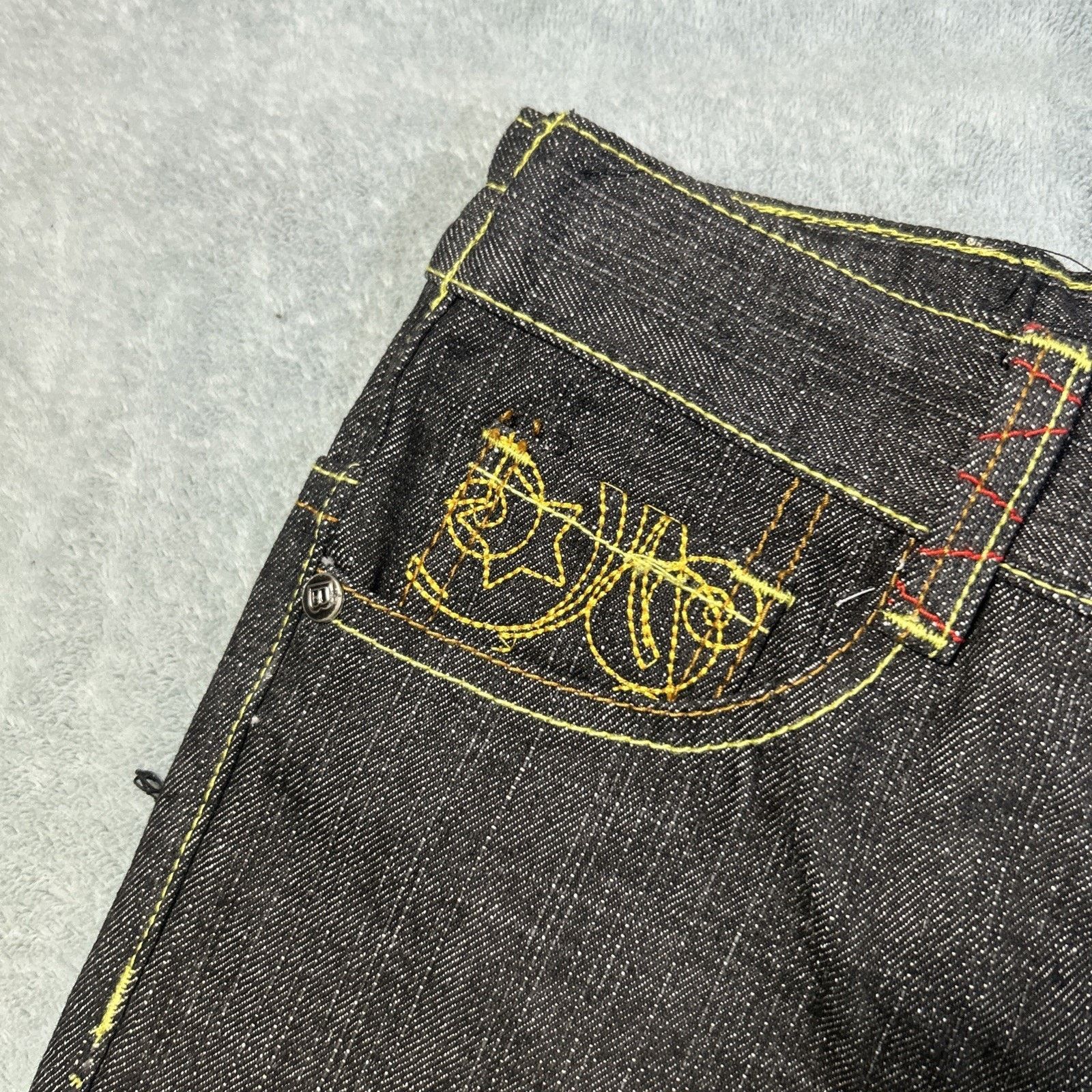 JNCO Beyond Baggy Embroidered Jeans Youth Medium 25x18 Loose Wide Size US 26 / EU 42 - 12 Thumbnail