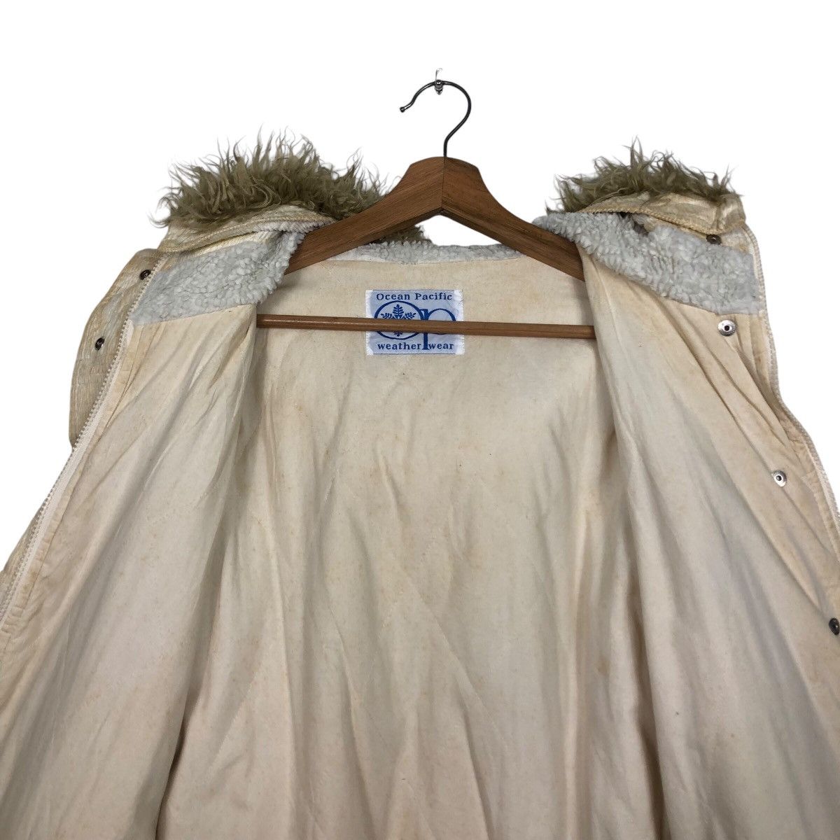 Japanese Brand 📌Vtg Corduroy Bomber Jacket Ocean Pacific Mink Fur Hoodie Size US L / EU 52-54 / 3 - 16 Thumbnail