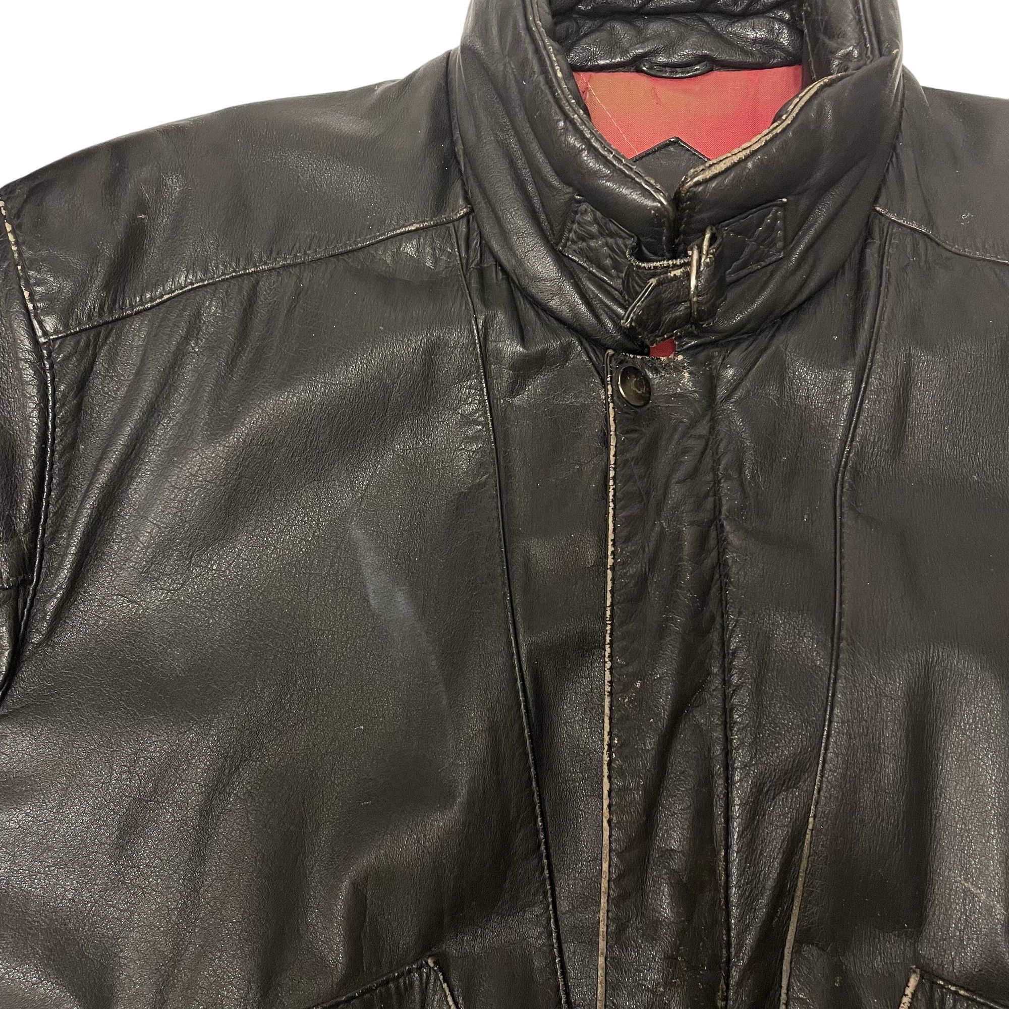 Other Vtg Poreha DISTRESSED Black Leather Street Racer Jacket Size US S / EU 44-46 / 1 - 11 Thumbnail