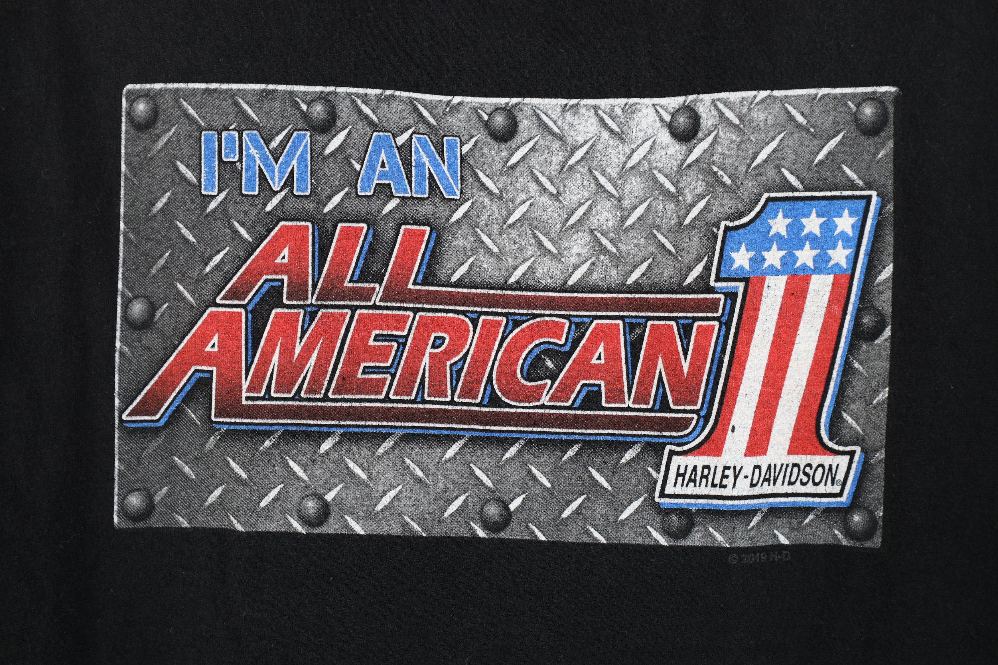 Harley Davidson × Vintage Vintage Harley Davidson All American Steel Plate T-Shirt Size US XL / EU 56 / 4 - 4 Thumbnail