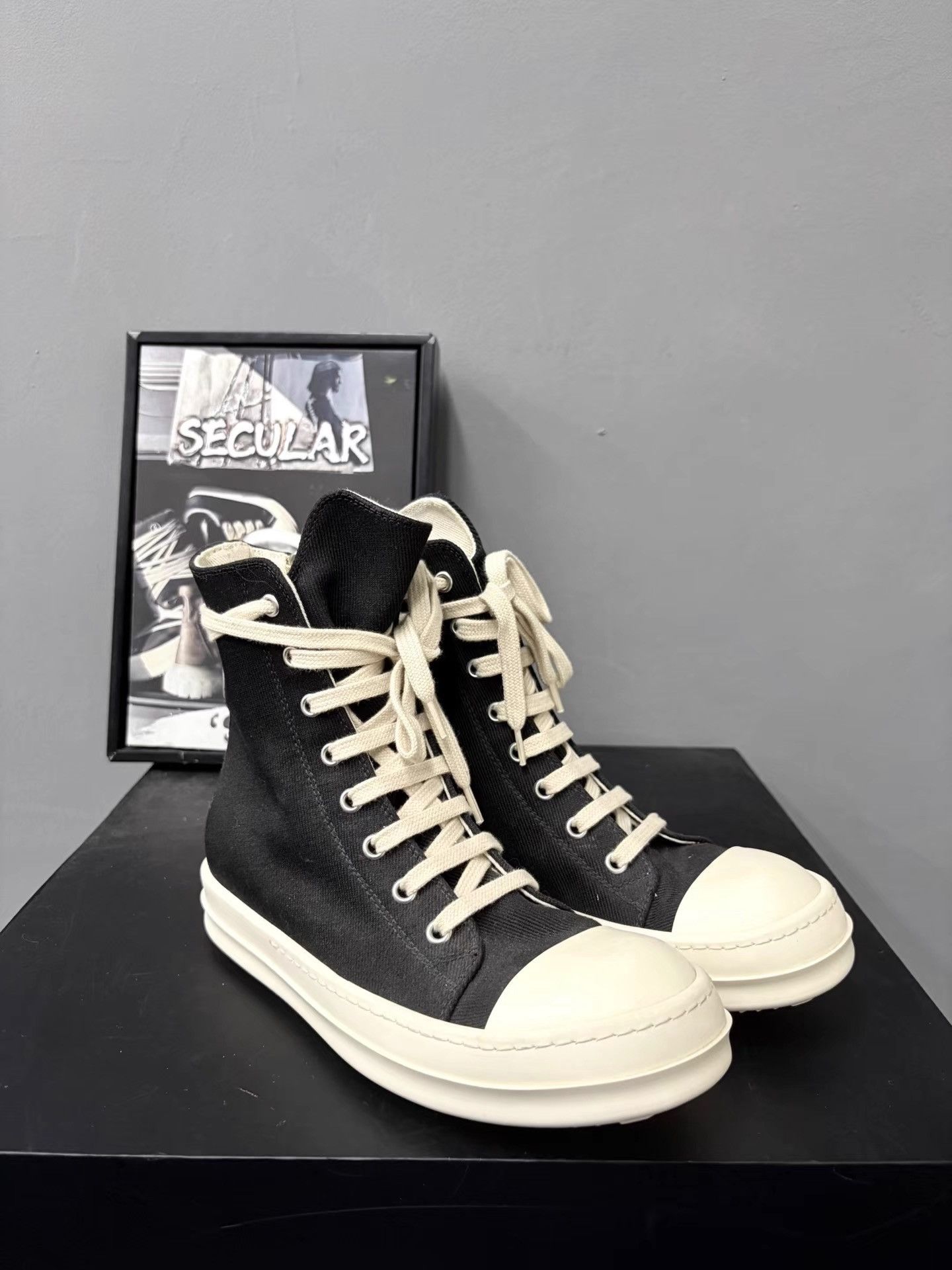Rick Owens Rick Owens DRKSHDW 23SS Ring Ramones High Canvas K34 Size US 7 / EU 40 - 3 Thumbnail