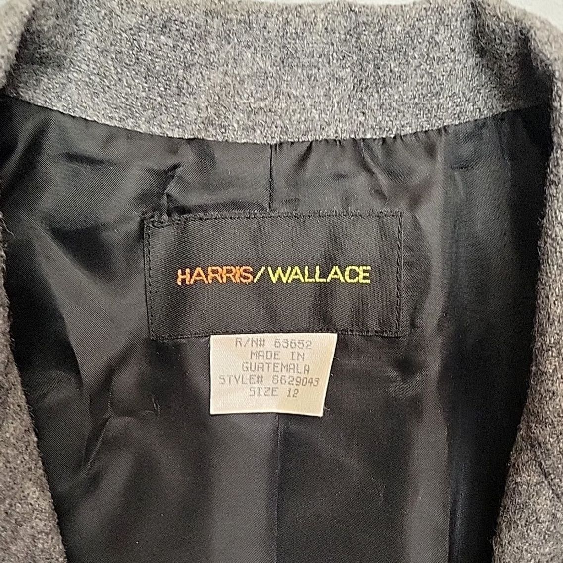 Vintage Harris Wallace Womens Blazer 12 Gray Classic Wool Blend Jacket Size XL / US 12-14 / IT 48-50 - 3 Thumbnail