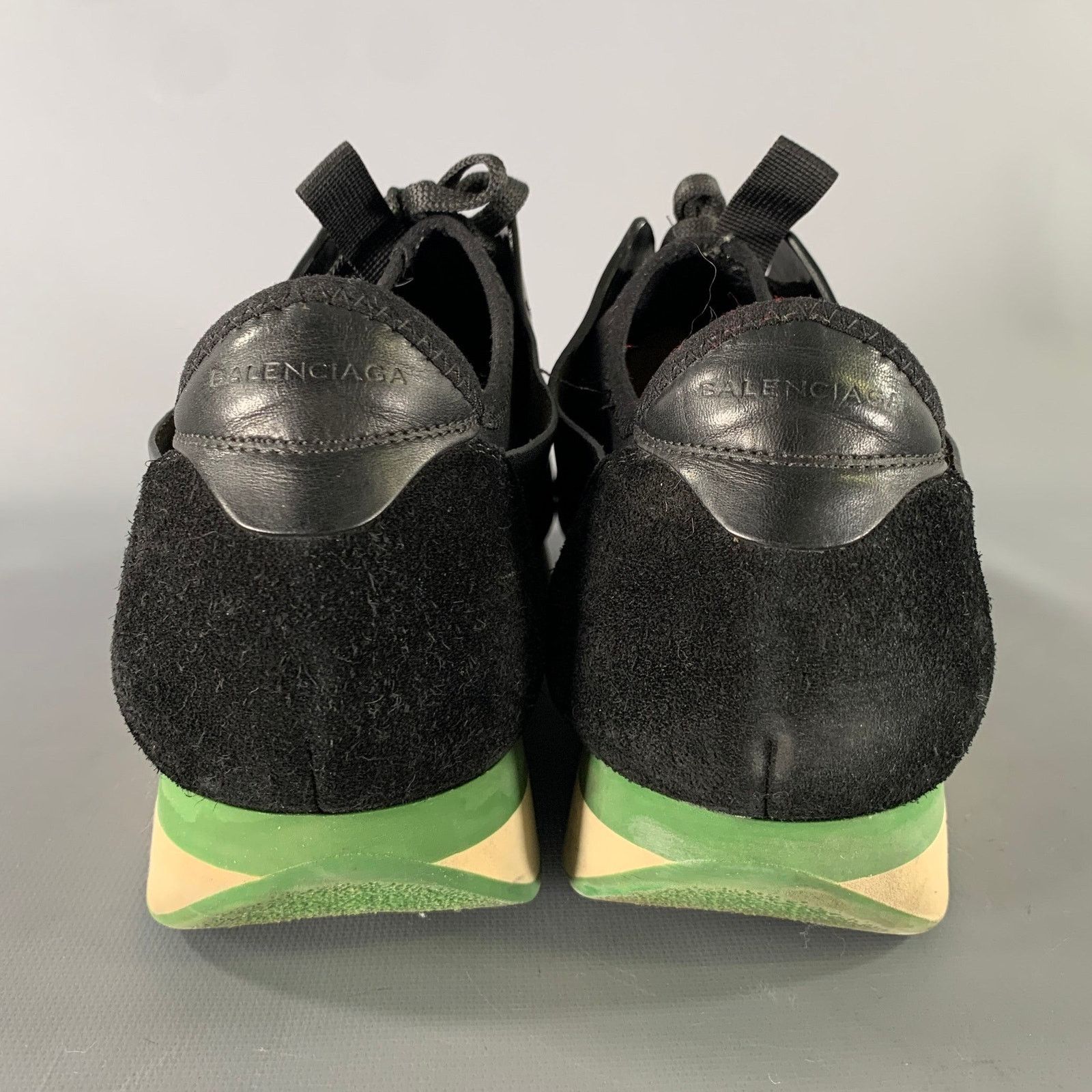 Balenciaga BALENCIAGA Size 9 Black Green Mixed Patterns Runner Sneakers Size US 9 / EU 42 - 3 Thumbnail