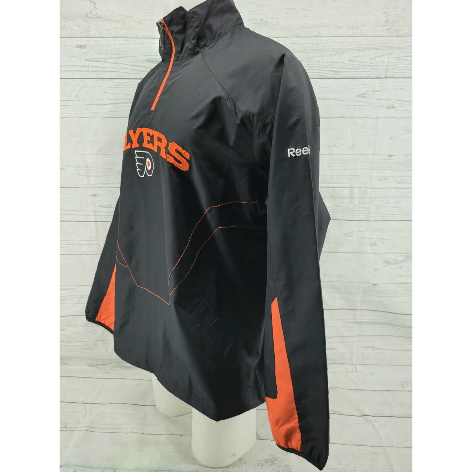 Reebok Mens Medium Flyers Reebok Windbreaker Embroidered Logo Patch Pockets Zip Jacket Black Size US M / EU 48-50 / 2 - 3 Thumbnail